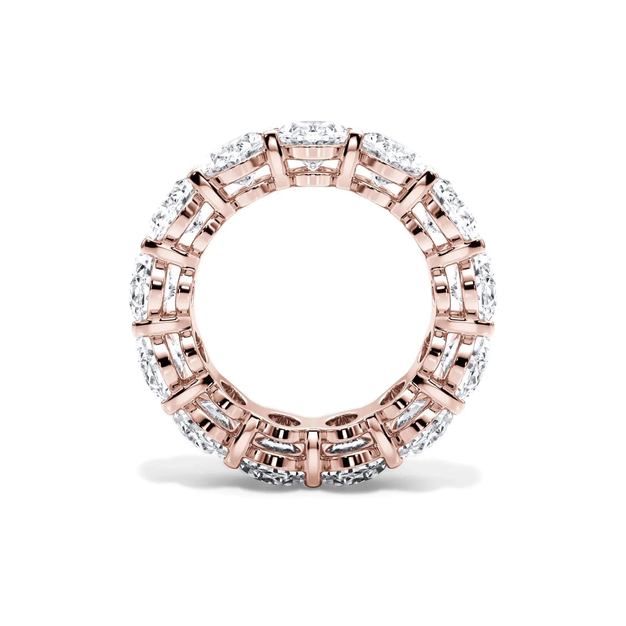 13 CT. Tw. Lab Grown Diamond Oval Eternity Band Ring 18K Rose Gold Size 4 3mm - Image 2