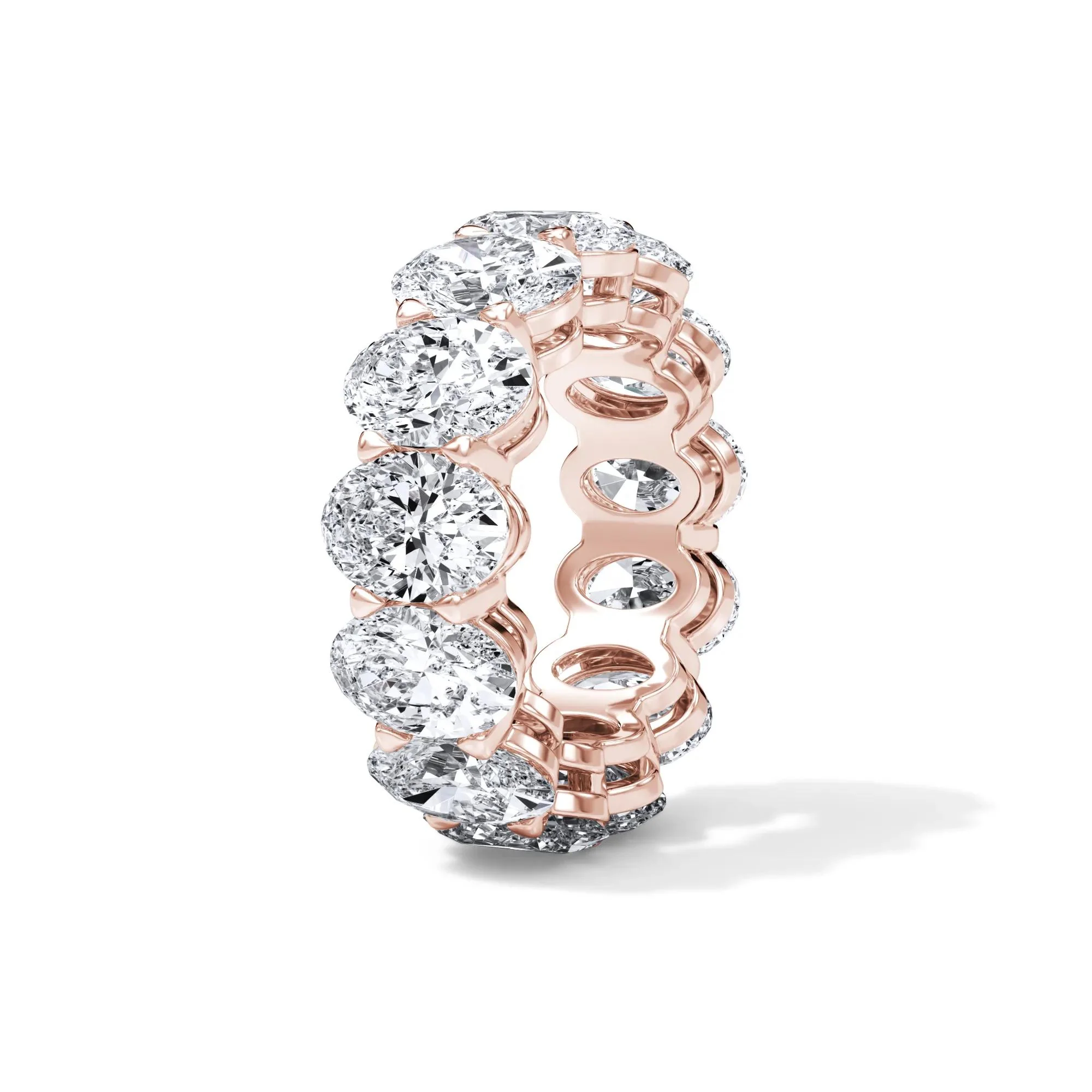 13 CT. Tw. Lab Grown Diamond Oval Eternity Band Ring 18K Rose Gold Size 6 3mm - Image 3