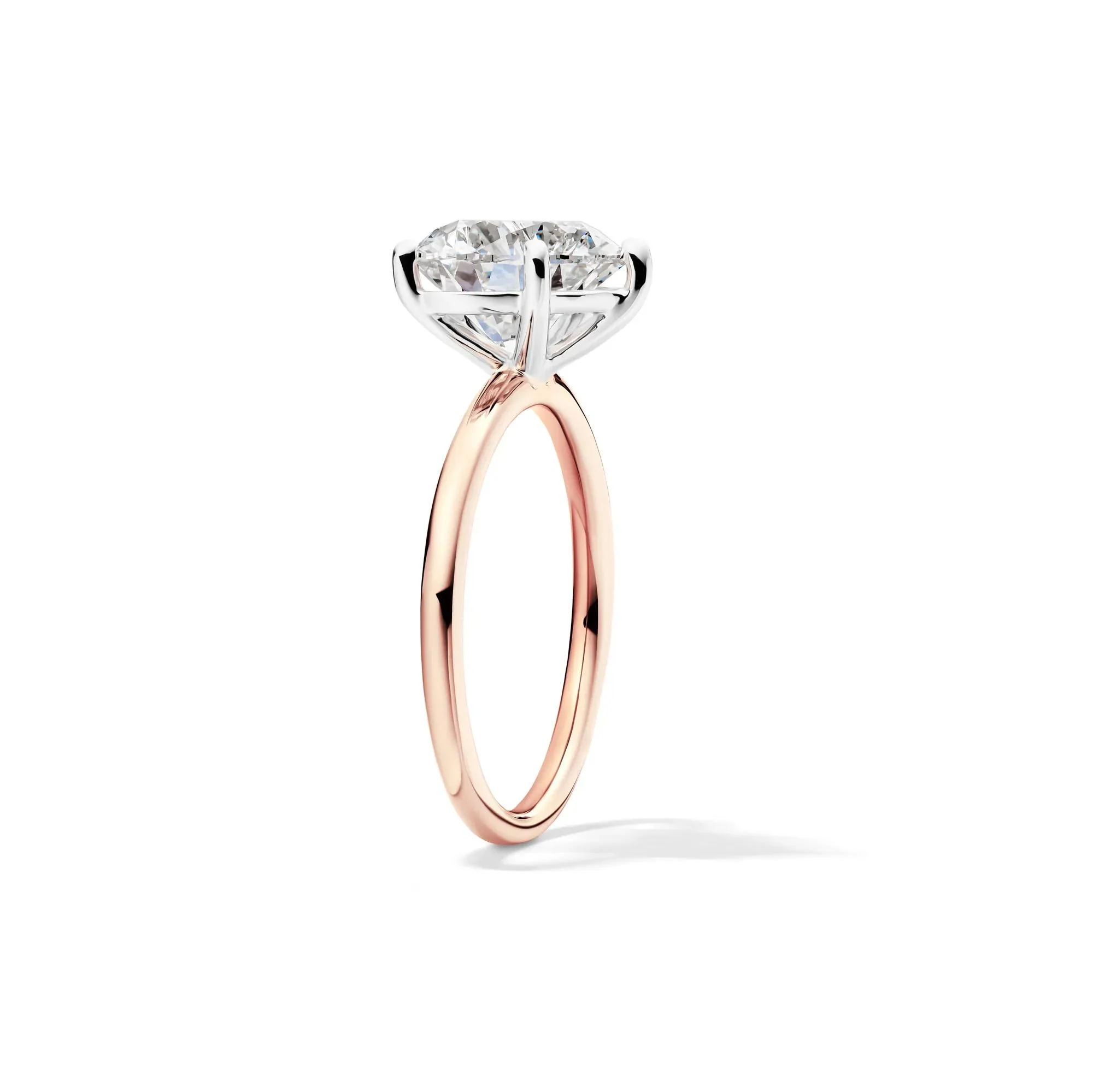 Lab Grown Diamond Heart-Shaped Solitaire Ring 14K Rose & White Gold (3 CT.) Size 8.5 2mm - Image 3