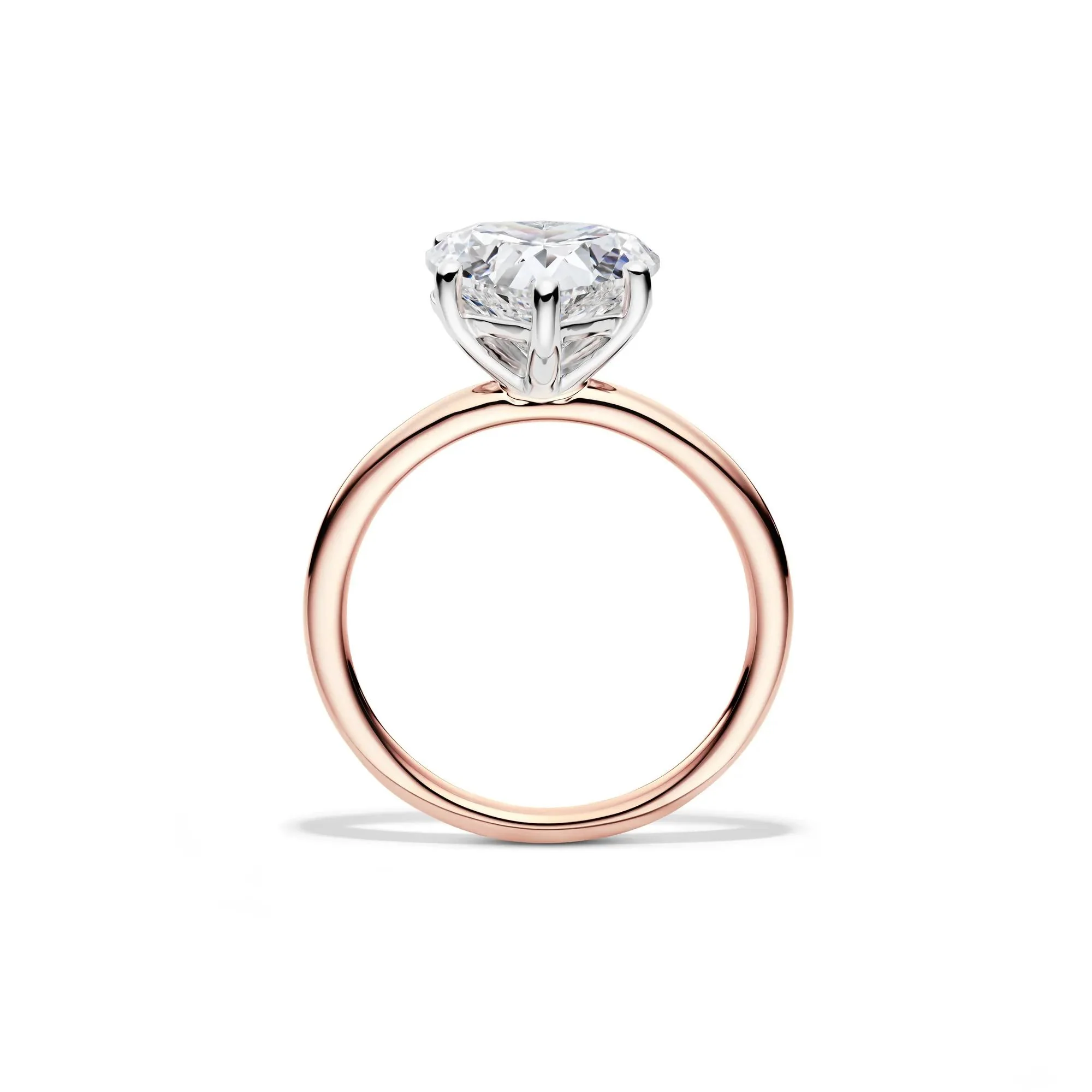 Lab Grown Diamond Heart-Shaped Solitaire Ring 14K Rose & White Gold (3 CT.) Size 9.5 2mm - Image 2