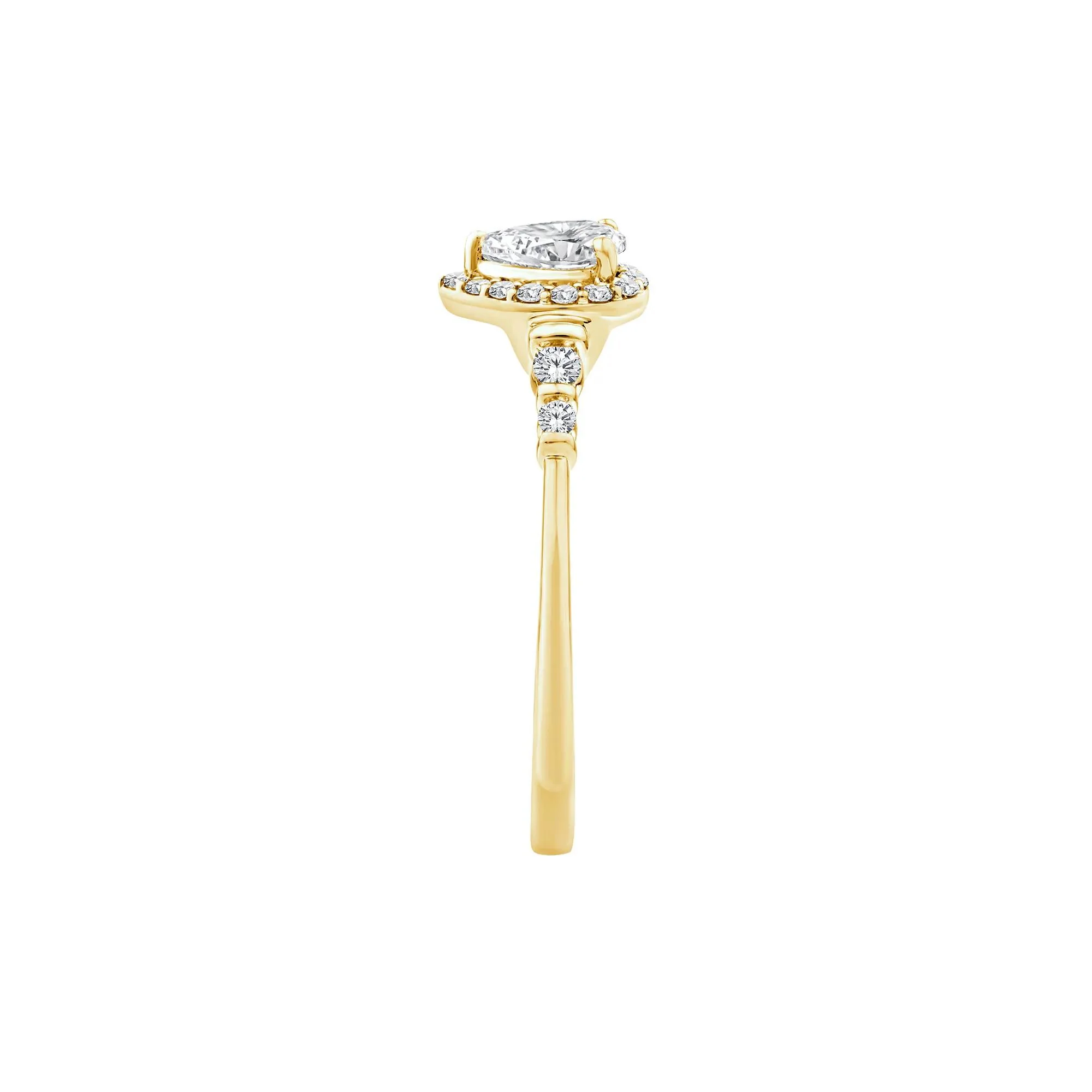 1/2 CT. Tw. Lab Grown Diamond Pear Promise Ring 10K Yellow Gold Size 6.5 1mm - Image 3