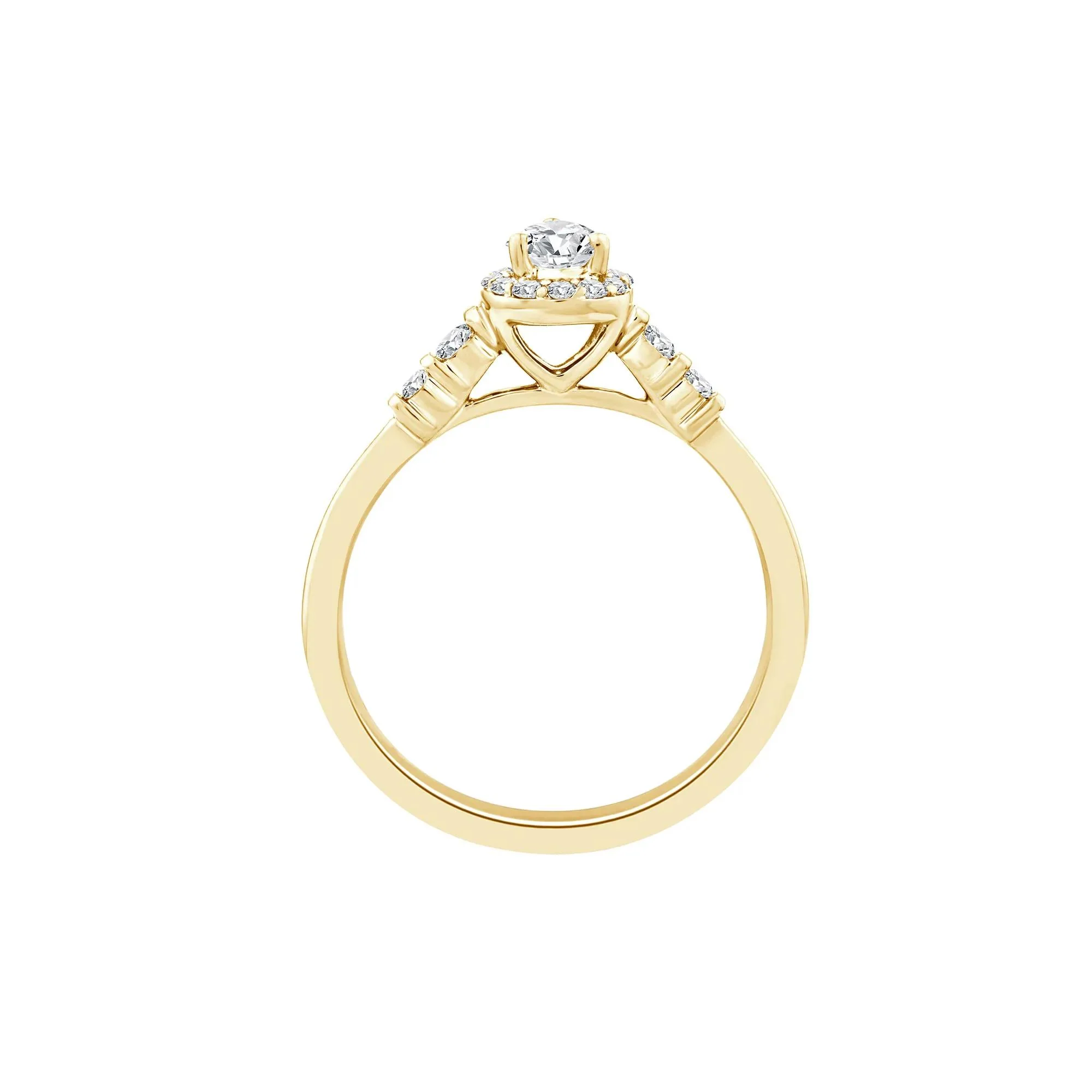 1/2 CT. Tw. Lab Grown Diamond Pear Promise Ring 10K Yellow Gold Size 8 1mm - Image 2