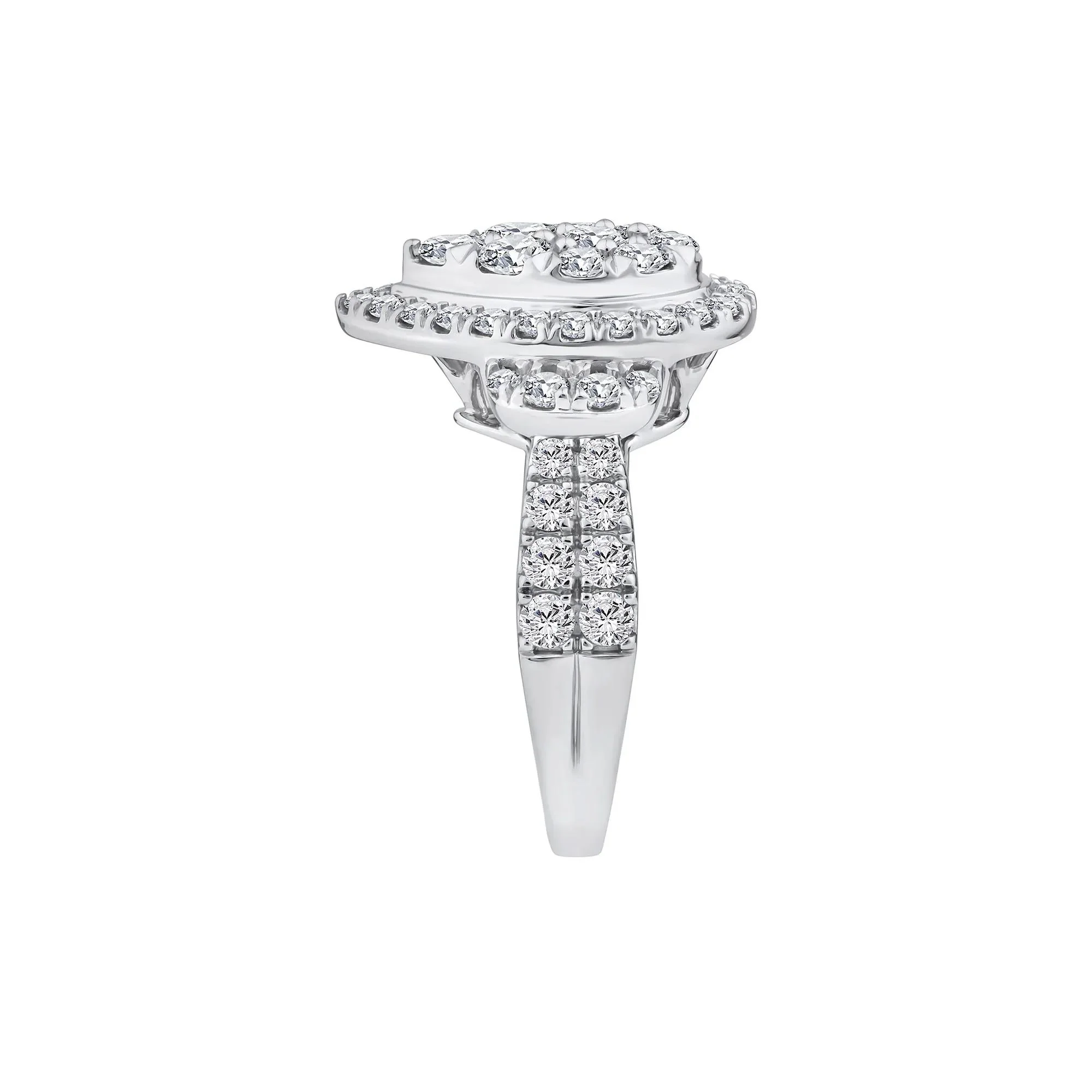 2 CT. Tw. Diamond Composite Engagement Ring 10K White Gold Round Brilliant Cut Size 7.5 2.5mm - Image 3