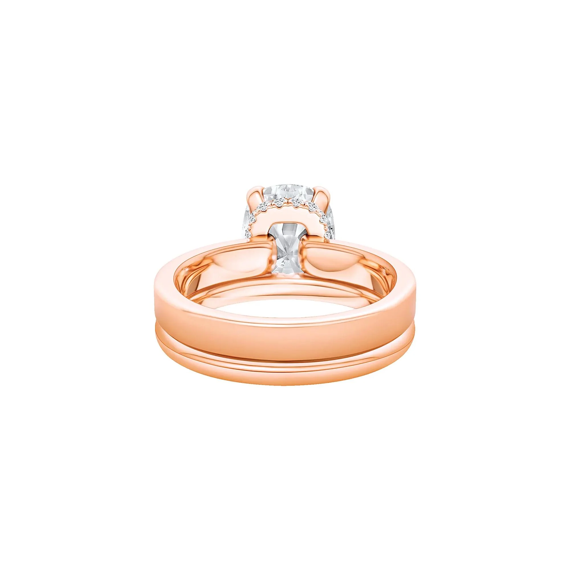 4 CT. Tw. Lab Grown Diamond Elongated Cushion-Cut Engagement Ring 14K Rose Gold Round Brilliant Cut Size 10 3mm - Image 4