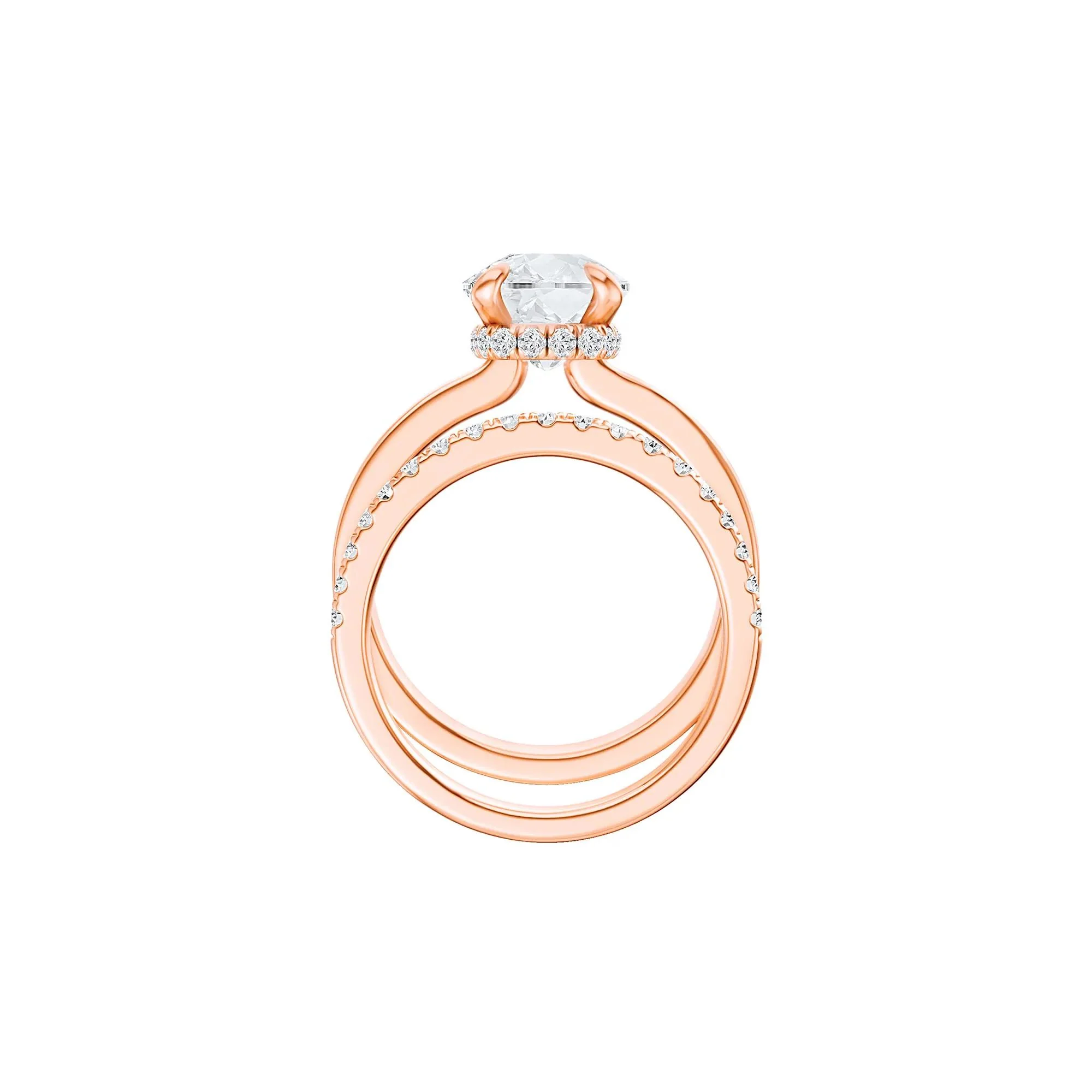 4 CT. Tw. Lab Grown Diamond Elongated Cushion-Cut Engagement Ring 14K Rose Gold Round Brilliant Cut Size 7.5 3mm - Image 2