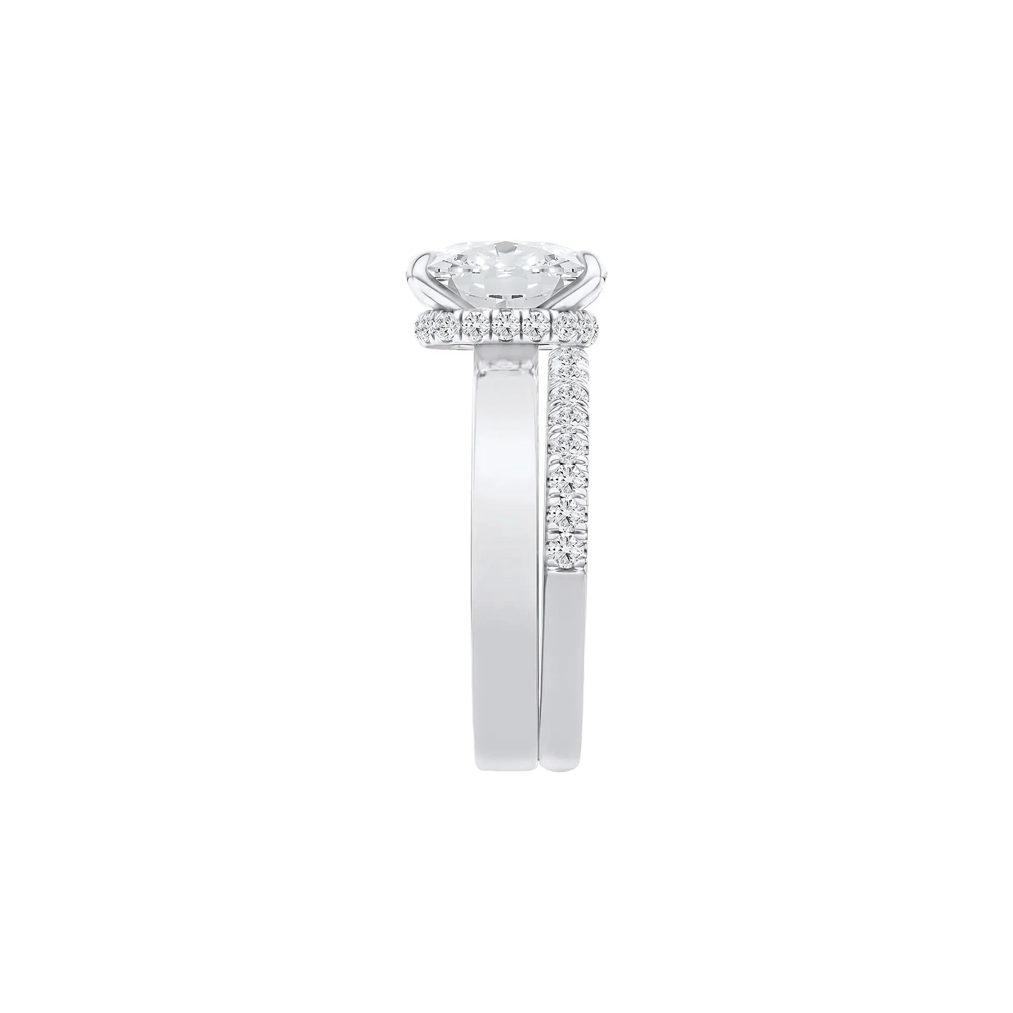4 CT. Tw. Lab Grown Diamond Elongated Cushion-Cut Engagement Ring 14K White Gold Size 8.5 3mm - Image 3