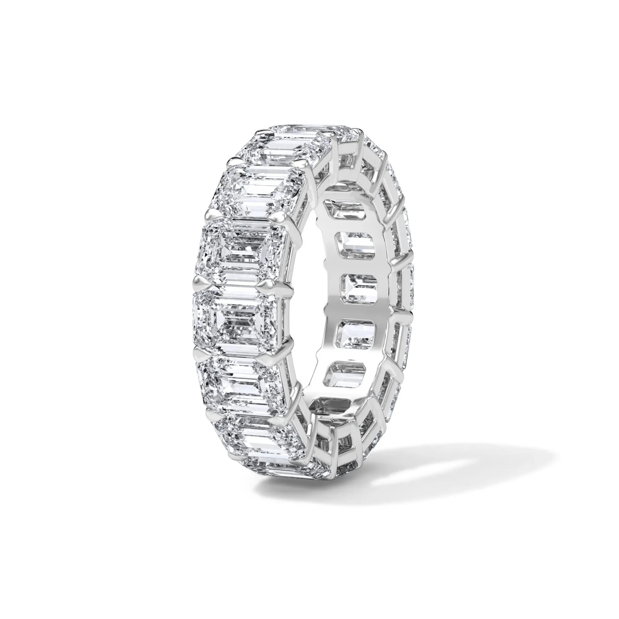 Lab Grown Diamond Emerald-Cut Eternity Band Ring White Size 8 3mm - Image 3