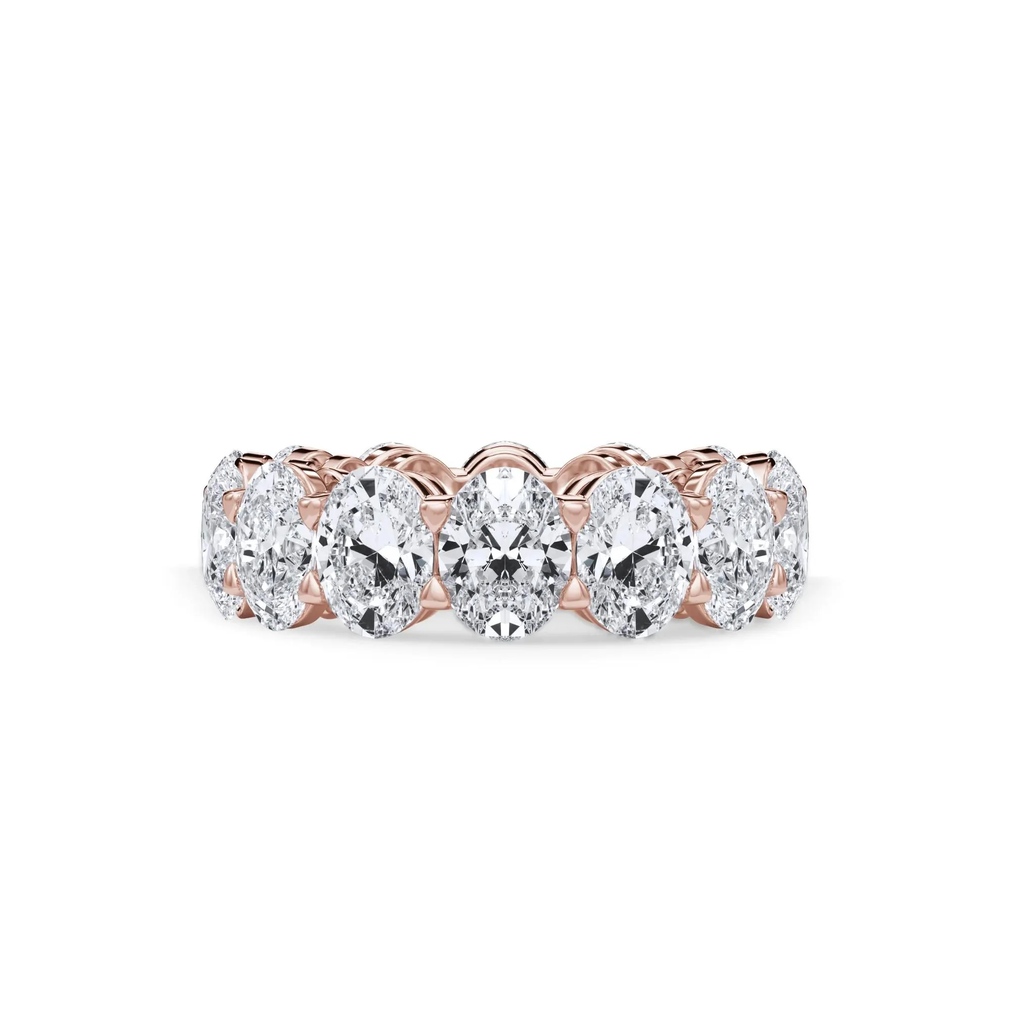 10 1/2 CT. Tw. Lab Grown Diamond Oval Eternity Band Ring 18K Rose Gold Size 4 3mm
