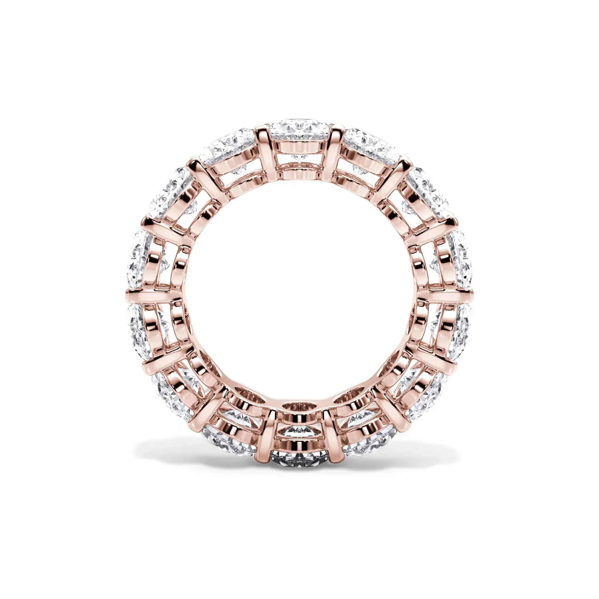 10 1/2 CT. Tw. Lab Grown Diamond Oval Eternity Band Ring 18K Rose Gold Size 6 3mm - Image 2