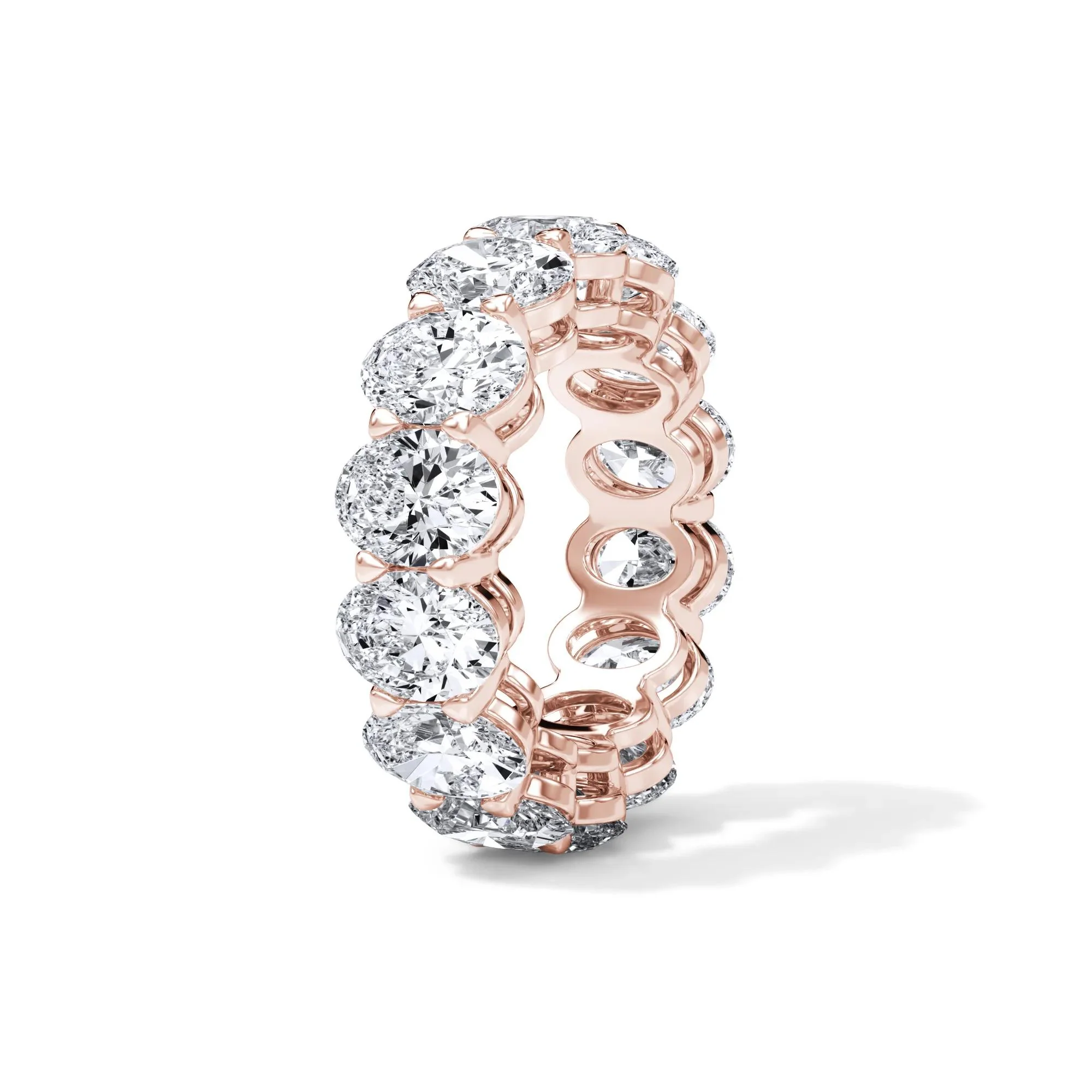 10 1/2 CT. Tw. Lab Grown Diamond Oval Eternity Band Ring 18K Rose Gold Size 6.5 3mm - Image 3