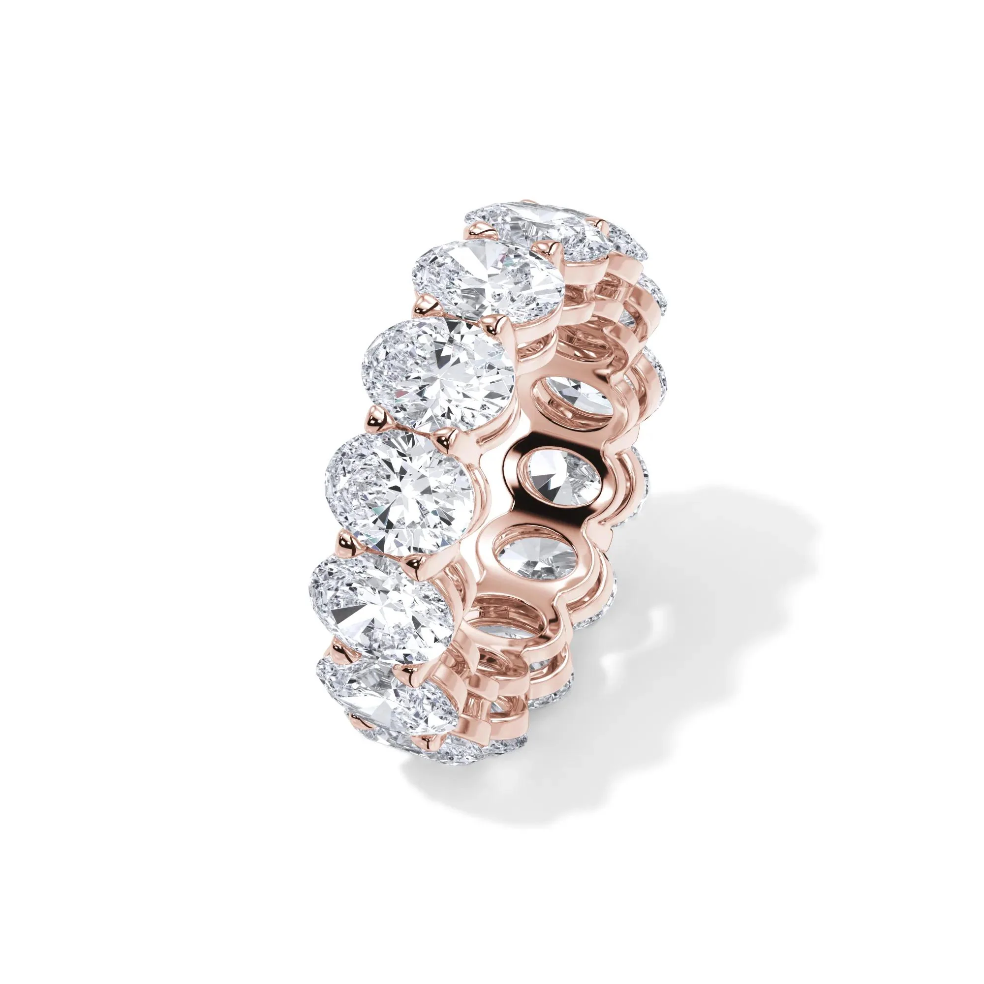 10 1/2 CT. Tw. Lab Grown Diamond Oval Eternity Band Ring 18K Rose Gold Size 6.5 3mm - Image 4
