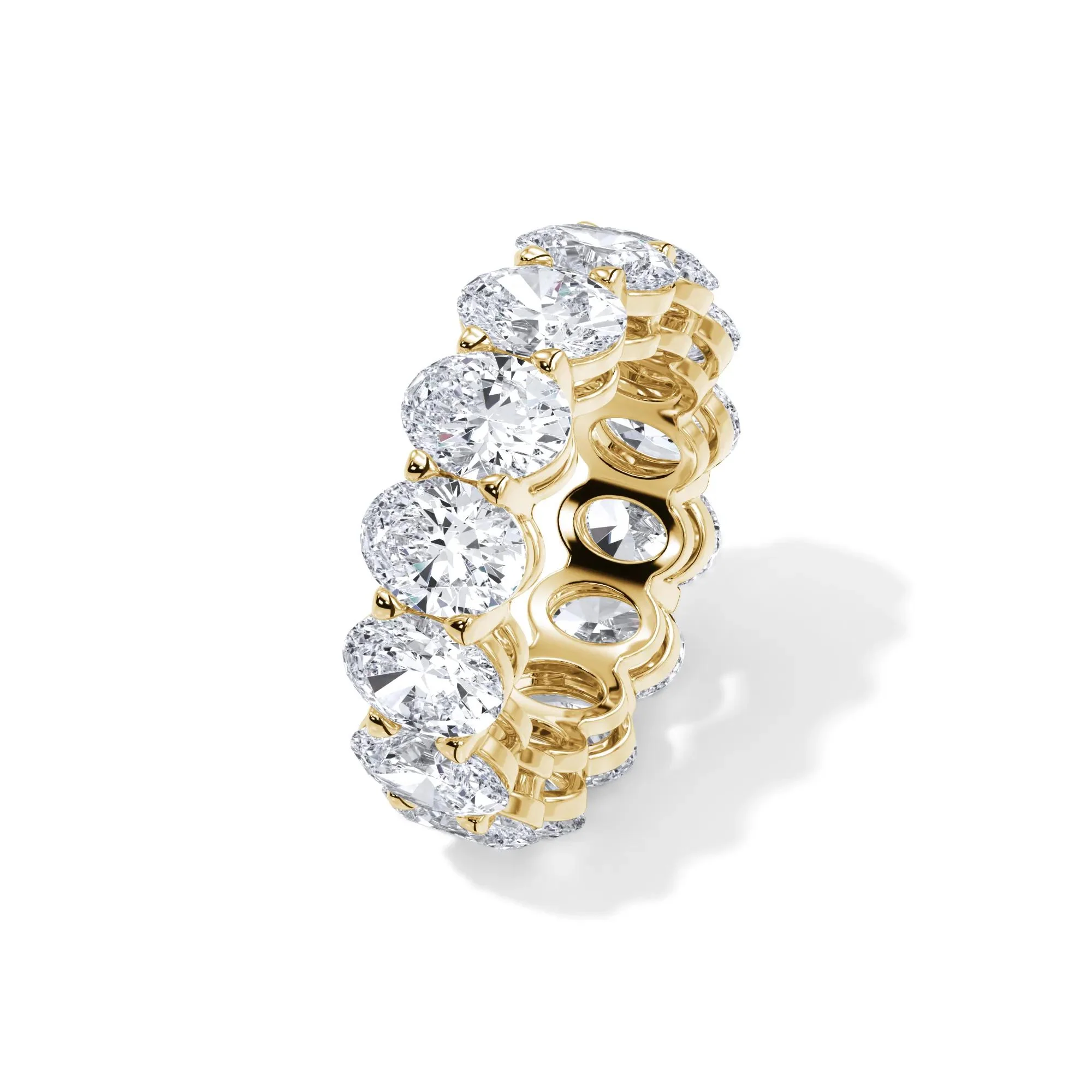 10 1/2 CT. Tw. Lab Grown Diamond Oval Eternity Band Ring 18K Yellow Gold Size 7.5 3mm - Image 4