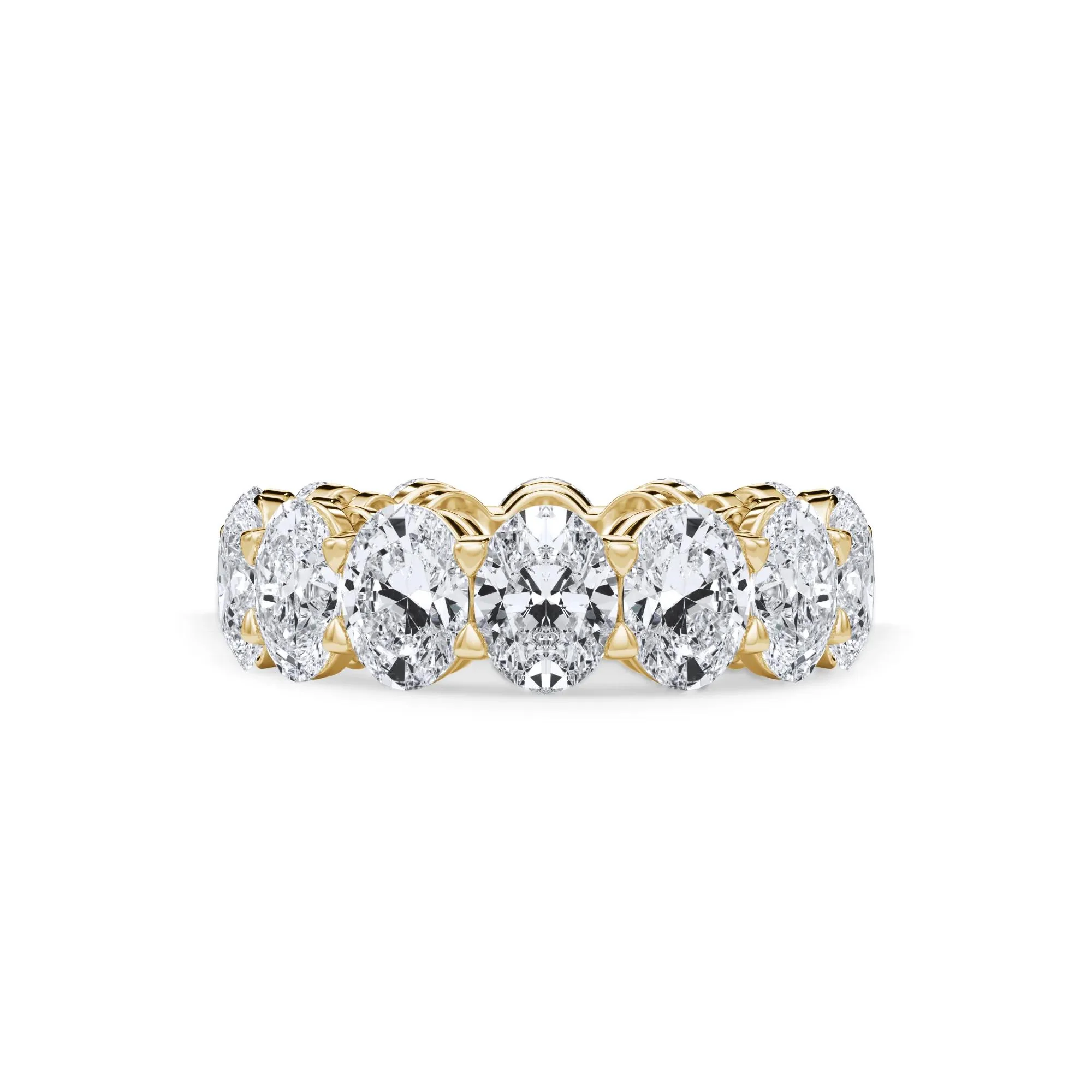 10 1/2 CT. Tw. Lab Grown Diamond Oval Eternity Band Ring 18K Yellow Gold Size 8 3mm