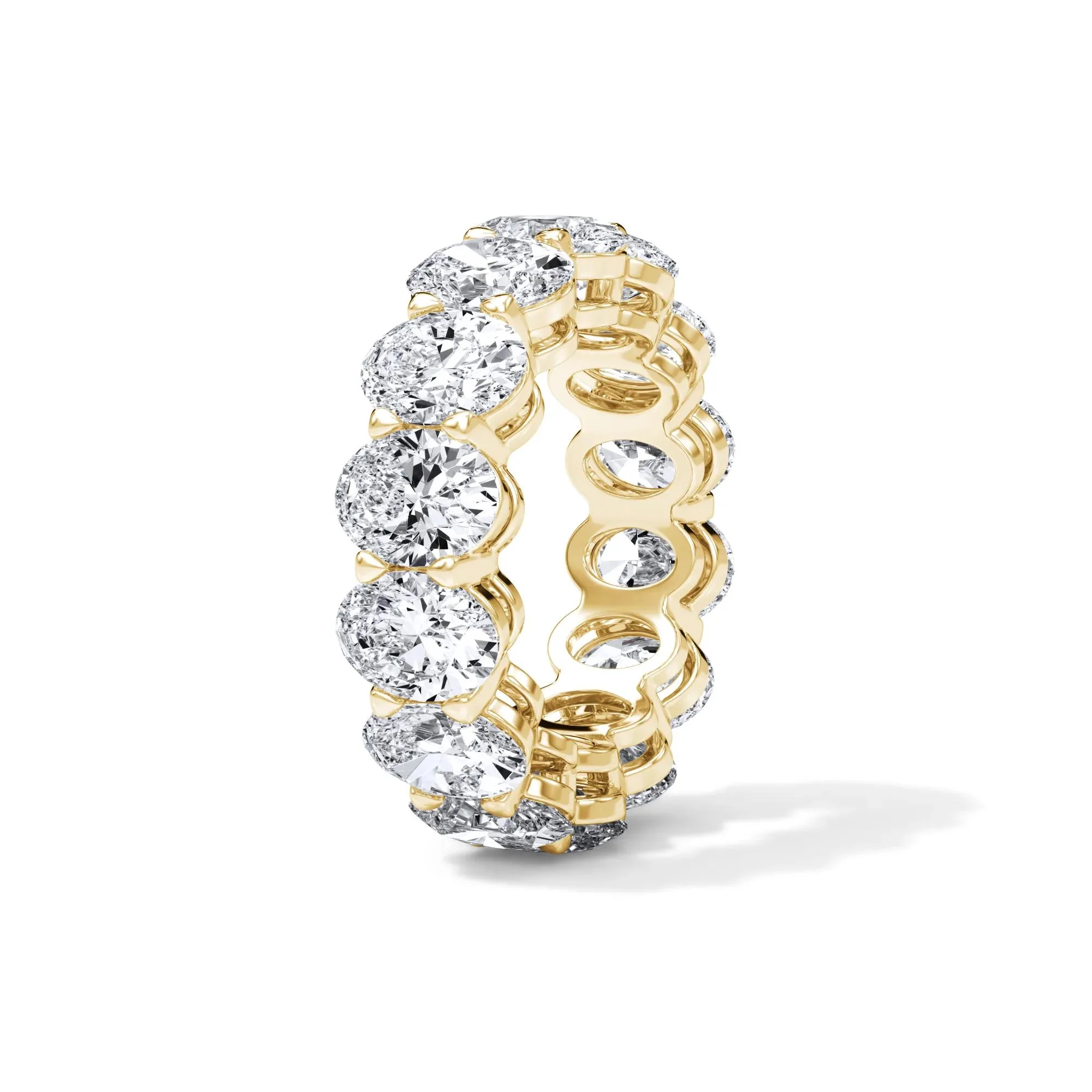 10 1/2 CT. Tw. Lab Grown Diamond Oval Eternity Band Ring 18K Yellow Gold Size 8 3mm - Image 3