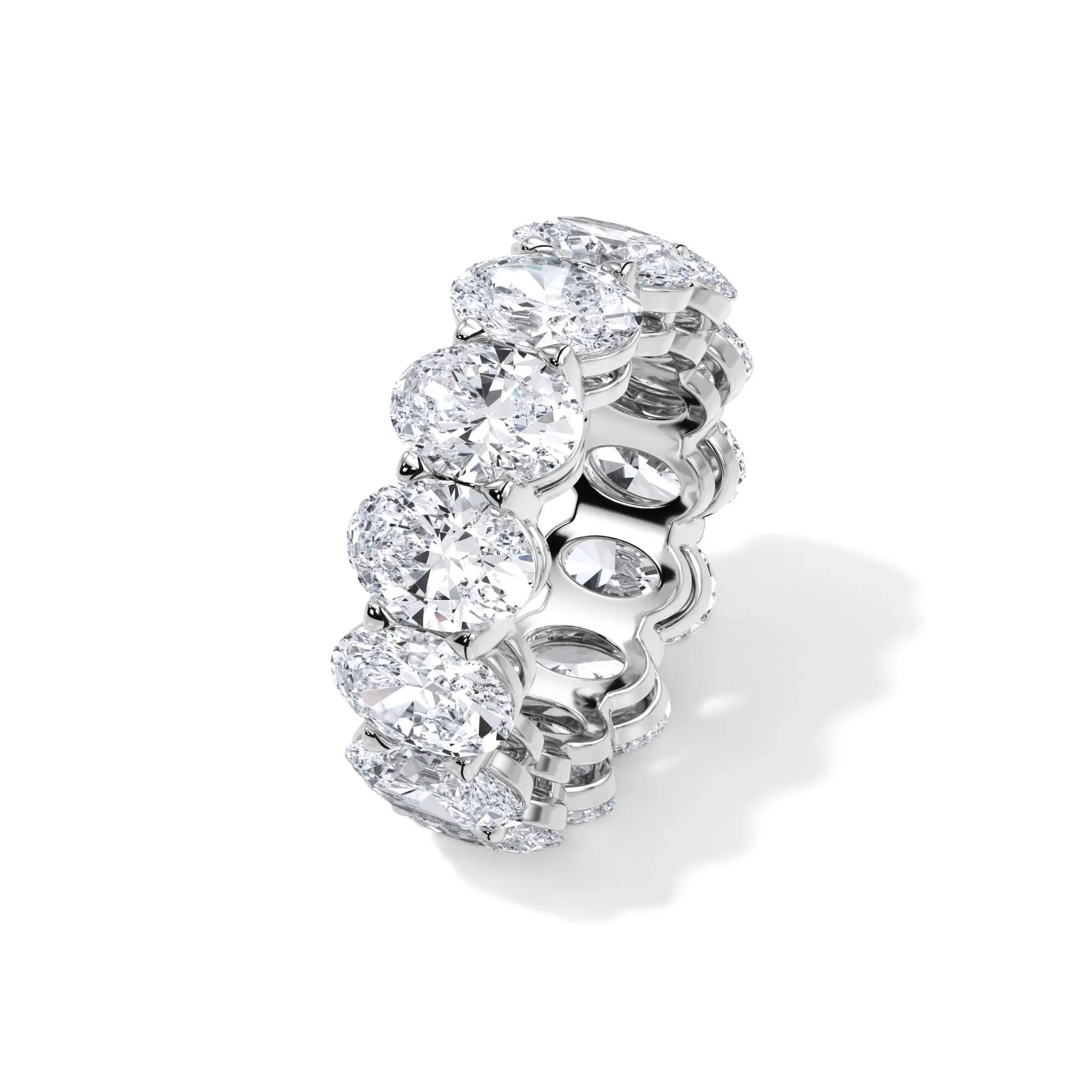 13 CT. Tw. Lab Grown Diamond Oval Eternity Band Ring Platinum White Size 9 3mm - Image 4