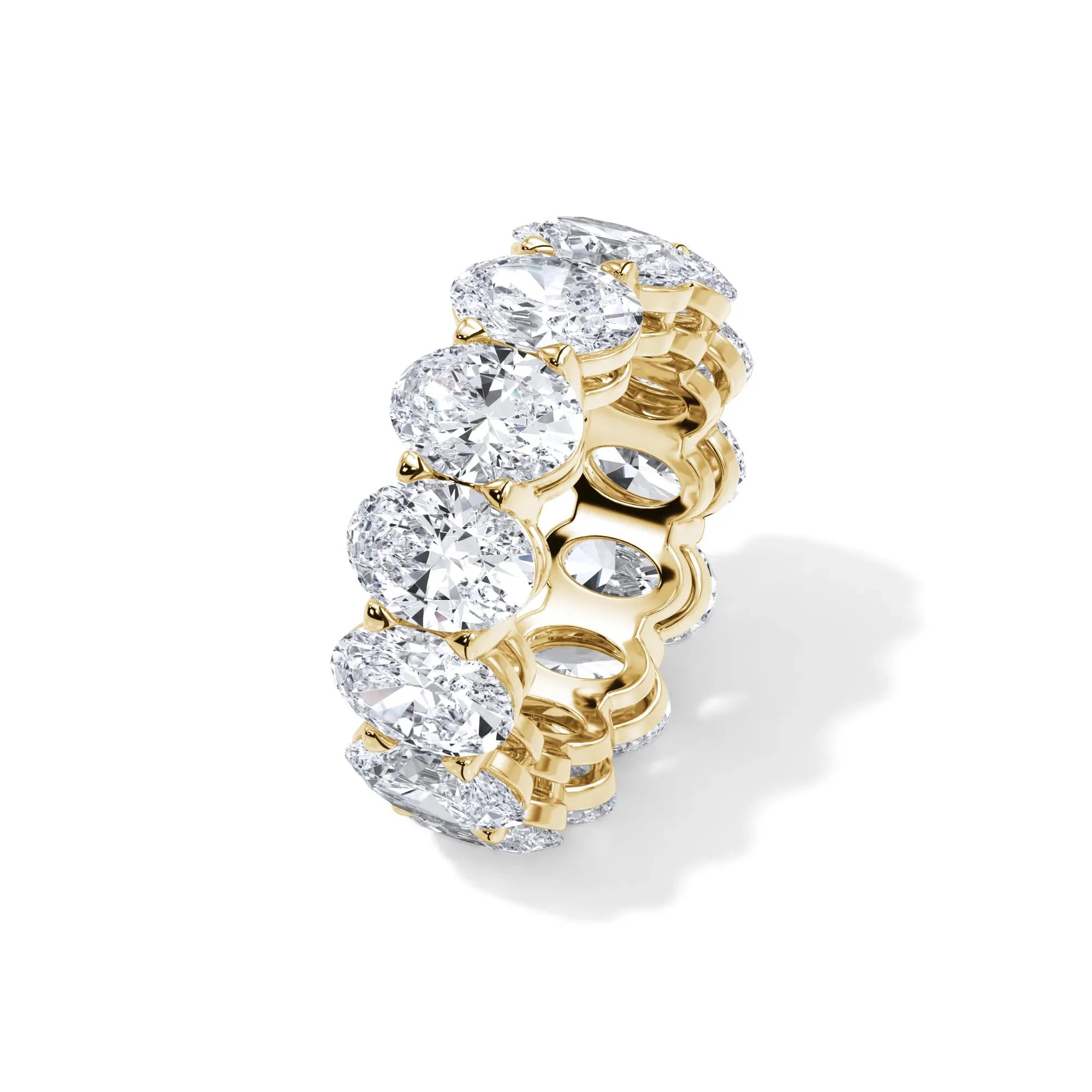 13 CT. Tw. Lab Grown Diamond Oval Eternity Band Ring 18K Yellow Gold Size 8 3mm - Image 4