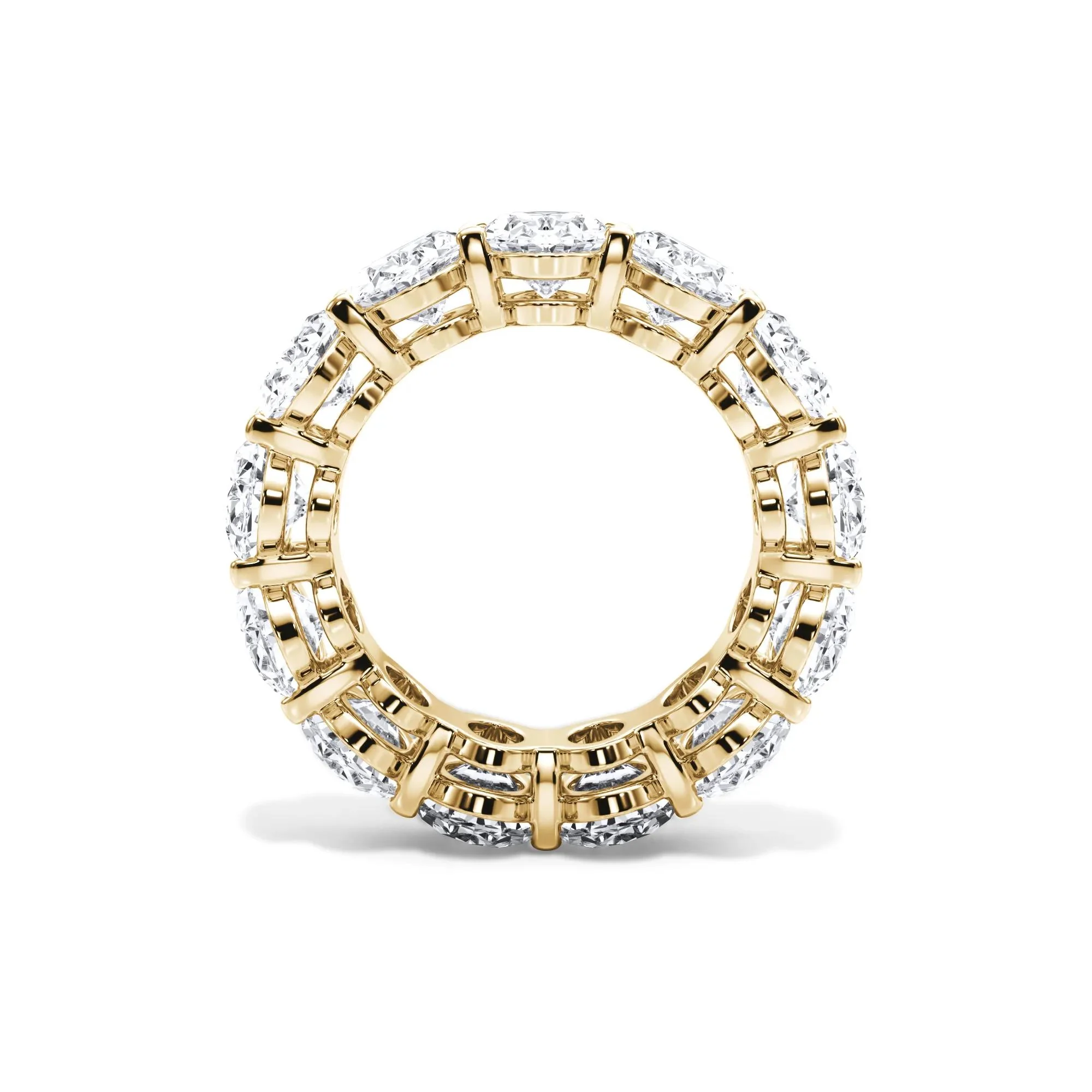 13 CT. Tw. Lab Grown Diamond Oval Eternity Band Ring 18K Yellow Gold Size 9 3mm - Image 2
