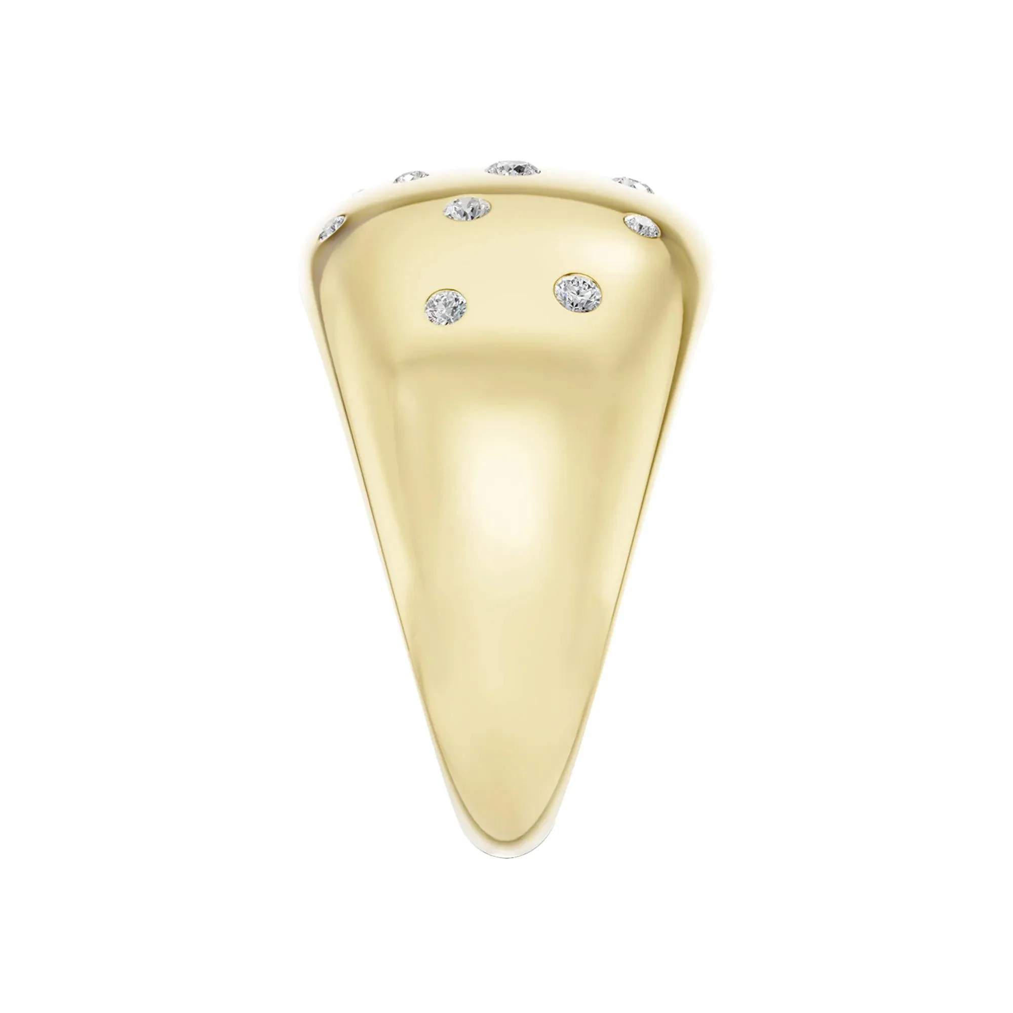 1/5 CT. Tw. Diamond Dot Bubble Ring 10K Yellow Gold Round Brilliant Cut Size 8 3mm - Image 4