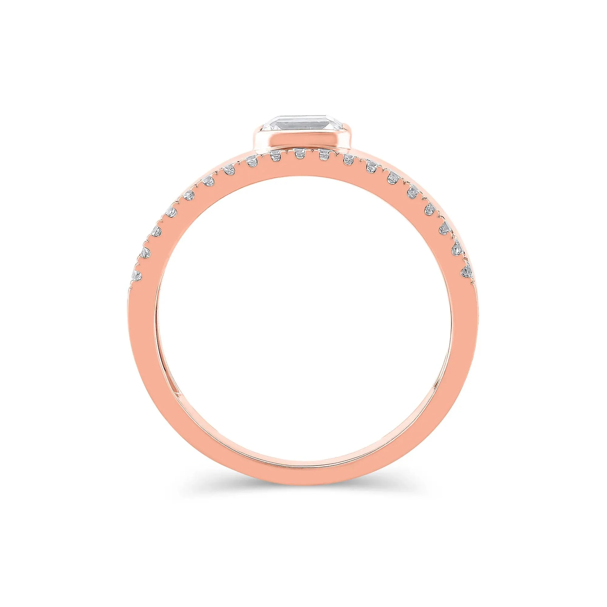 1/2 CT. Tw. Lab Grown Diamond Multi-Row Anniversary Band Ring 10K Rose Gold Size 7 7mm - Image 2