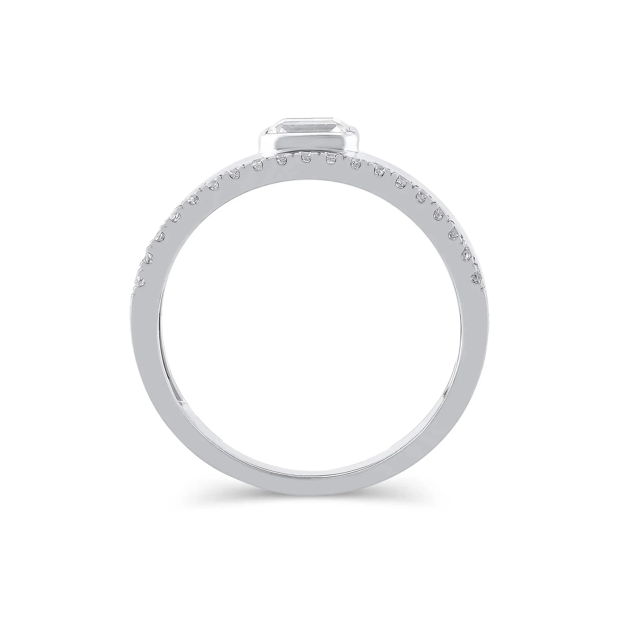 1/2 CT. Tw. Lab Grown Diamond Multi-Row Anniversary Band Ring 10K White Gold Size 5 7mm - Image 2