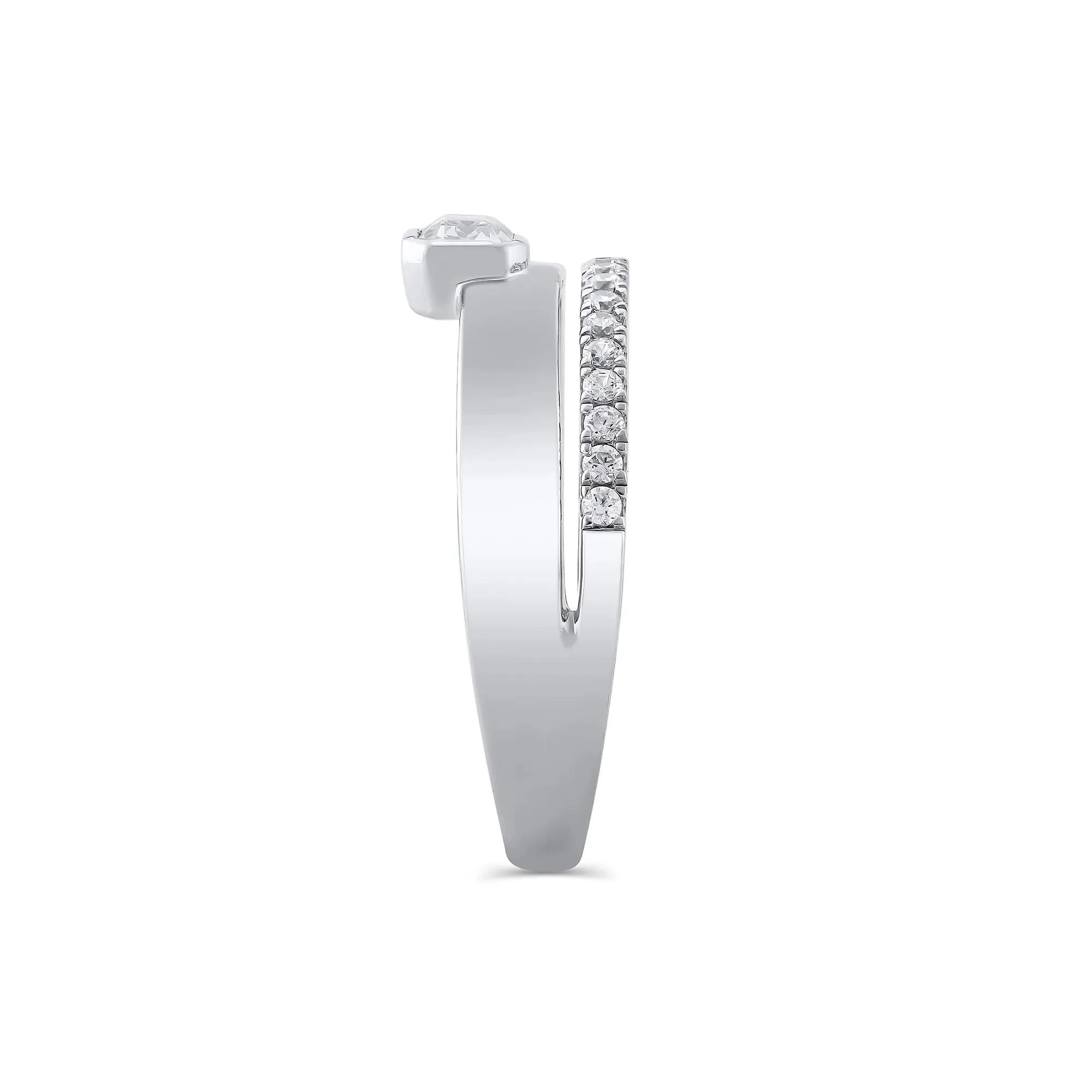1/2 CT. Tw. Lab Grown Diamond Multi-Row Anniversary Band Ring 10K White Gold Size 5 7mm - Image 3