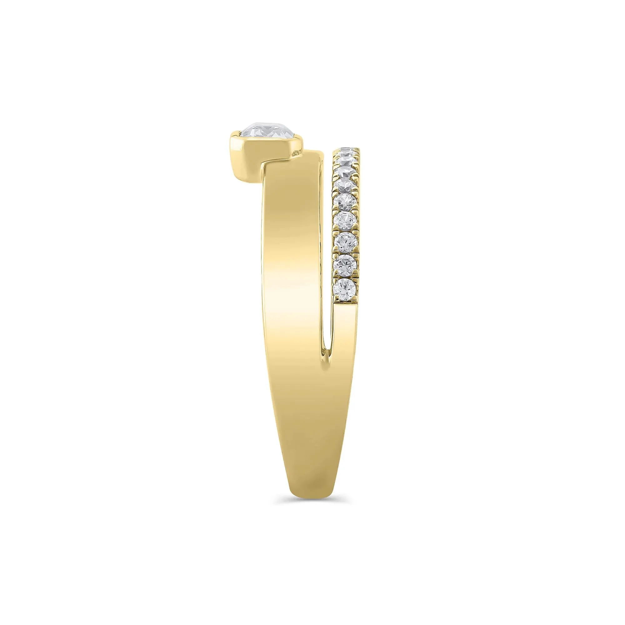 1/2 CT. Tw. Lab Grown Diamond Multi-Row Anniversary Band Ring 10K Yellow Gold Size 6 7mm - Image 3