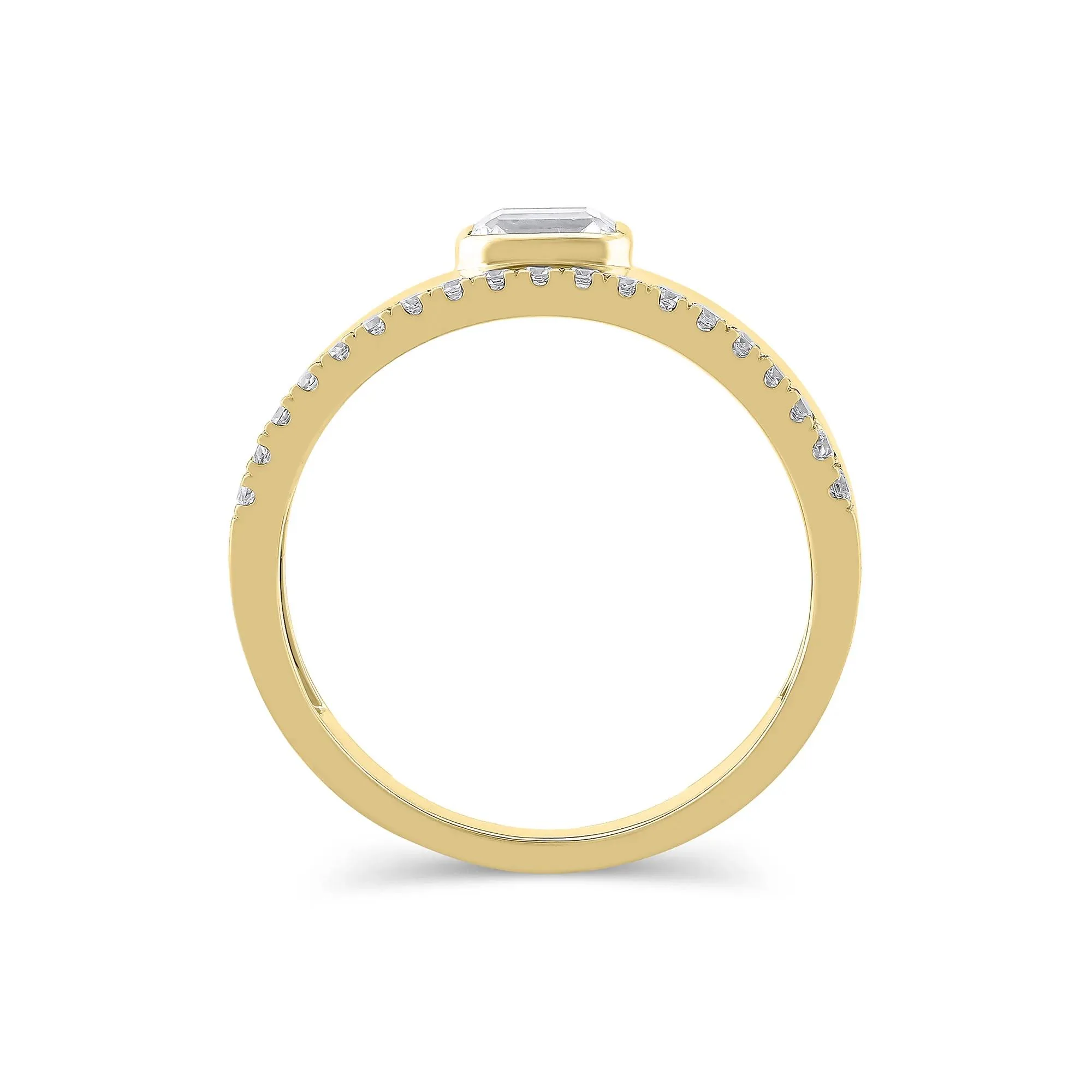 1/2 CT. Tw. Lab Grown Diamond Multi-Row Anniversary Band Ring 10K Yellow Gold Size 9 7mm - Image 2