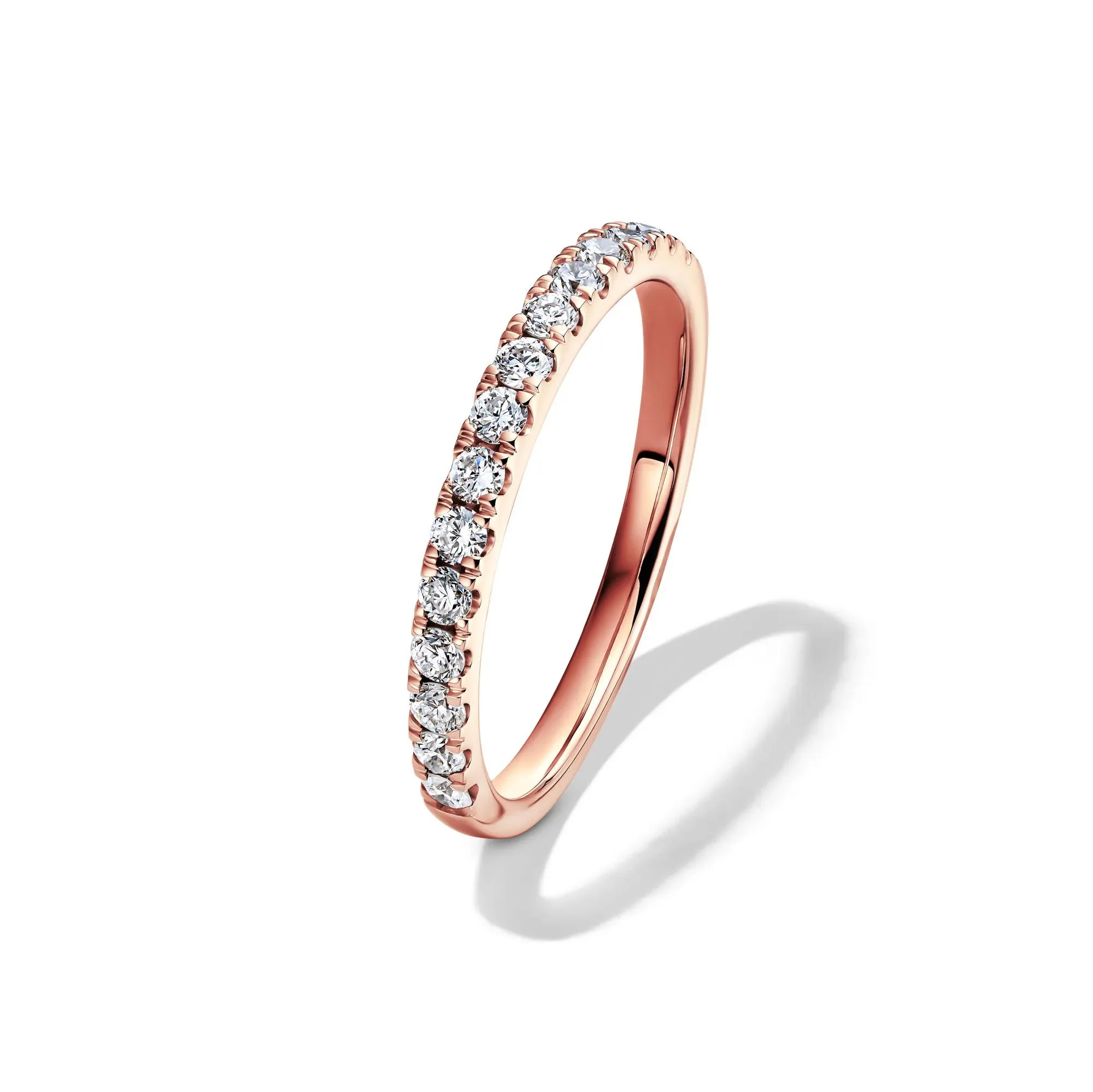 5 CT. Tw. Lab Grown Diamond Radiant-Cut Bridal Set 14K Rose Gold Ring Round Brilliant Cut Size 6.5 2mm - Image 4