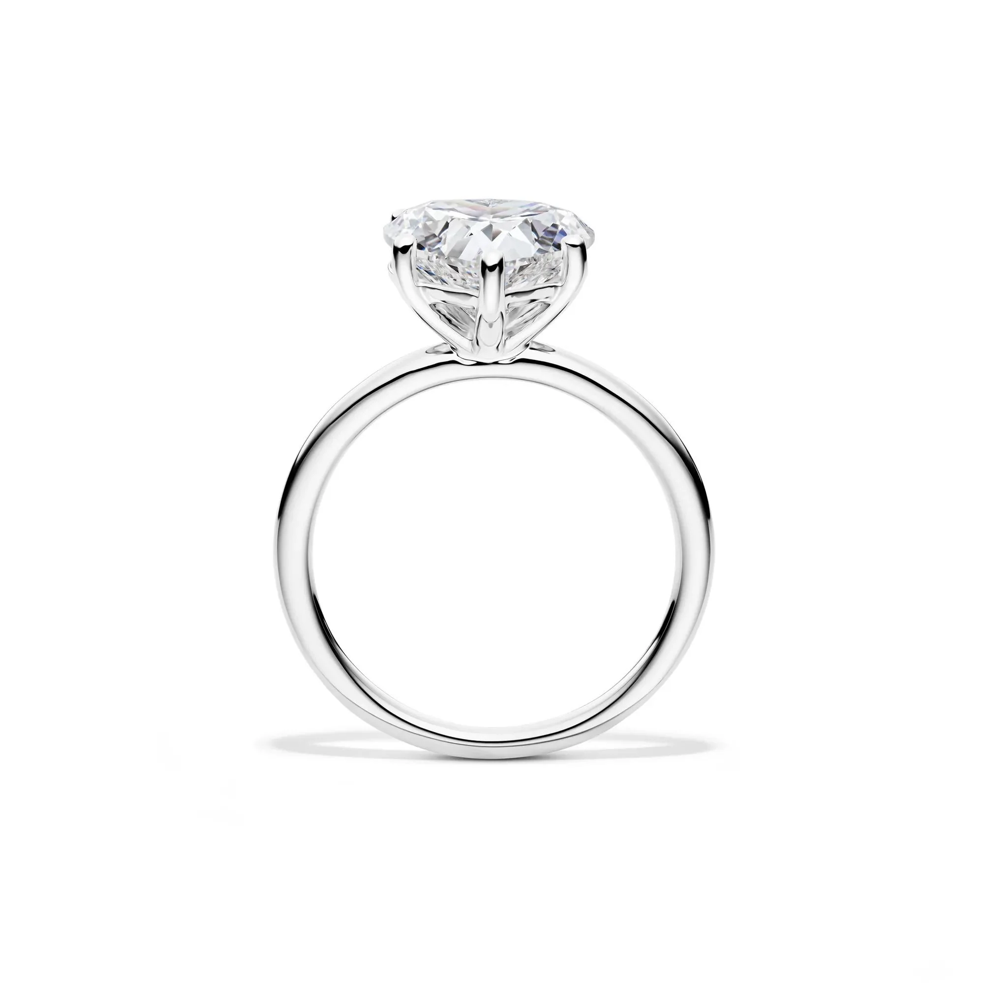 Lab Grown Diamond Heart-Shaped Solitaire Ring 14K White Gold (3 CT.) Size 5.5 2mm - Image 2