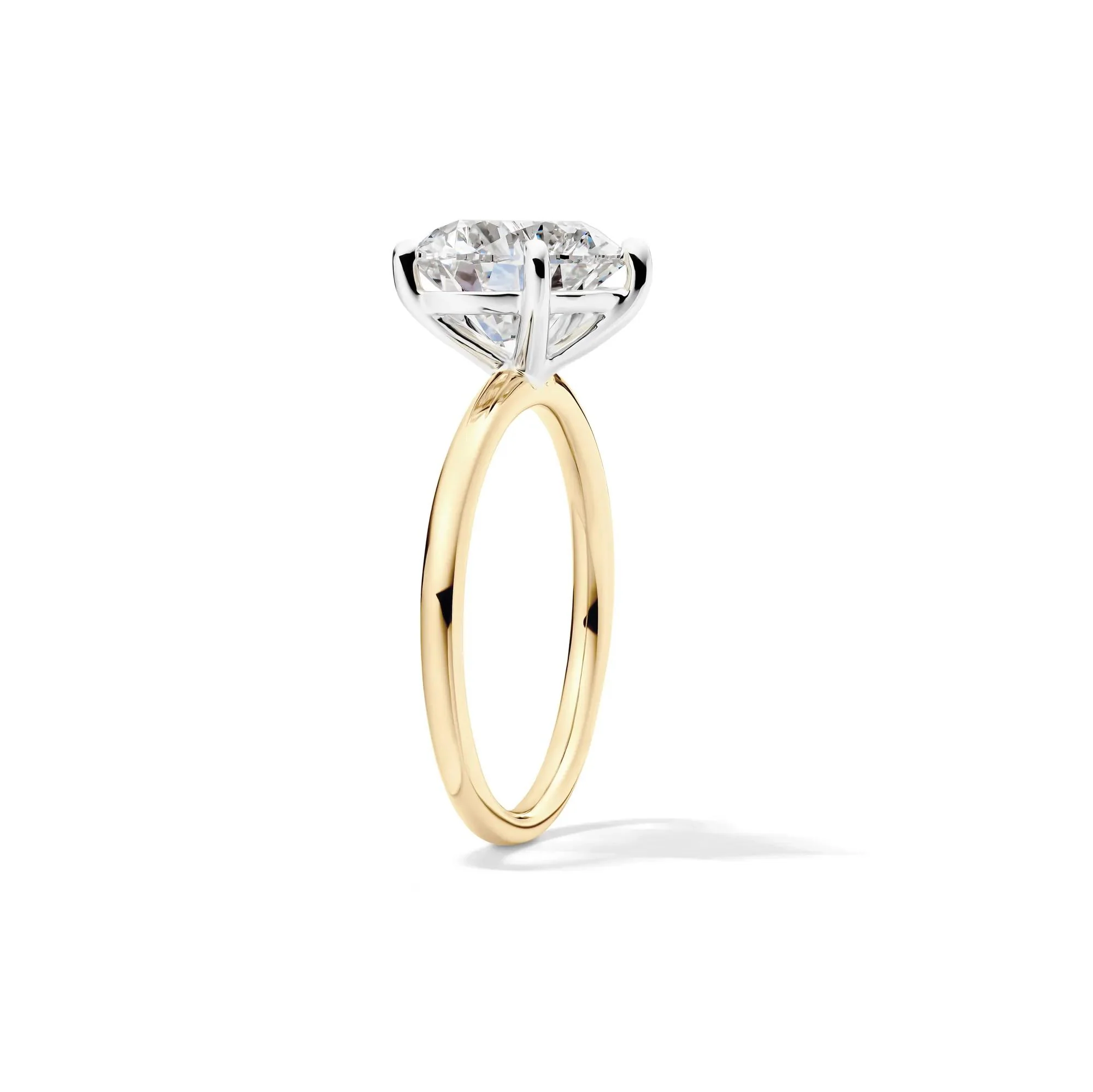 Lab Grown Diamond Heart-Shaped Solitaire Ring 14K Yellow & White Gold (3 CT.) Size 11 2mm - Image 3