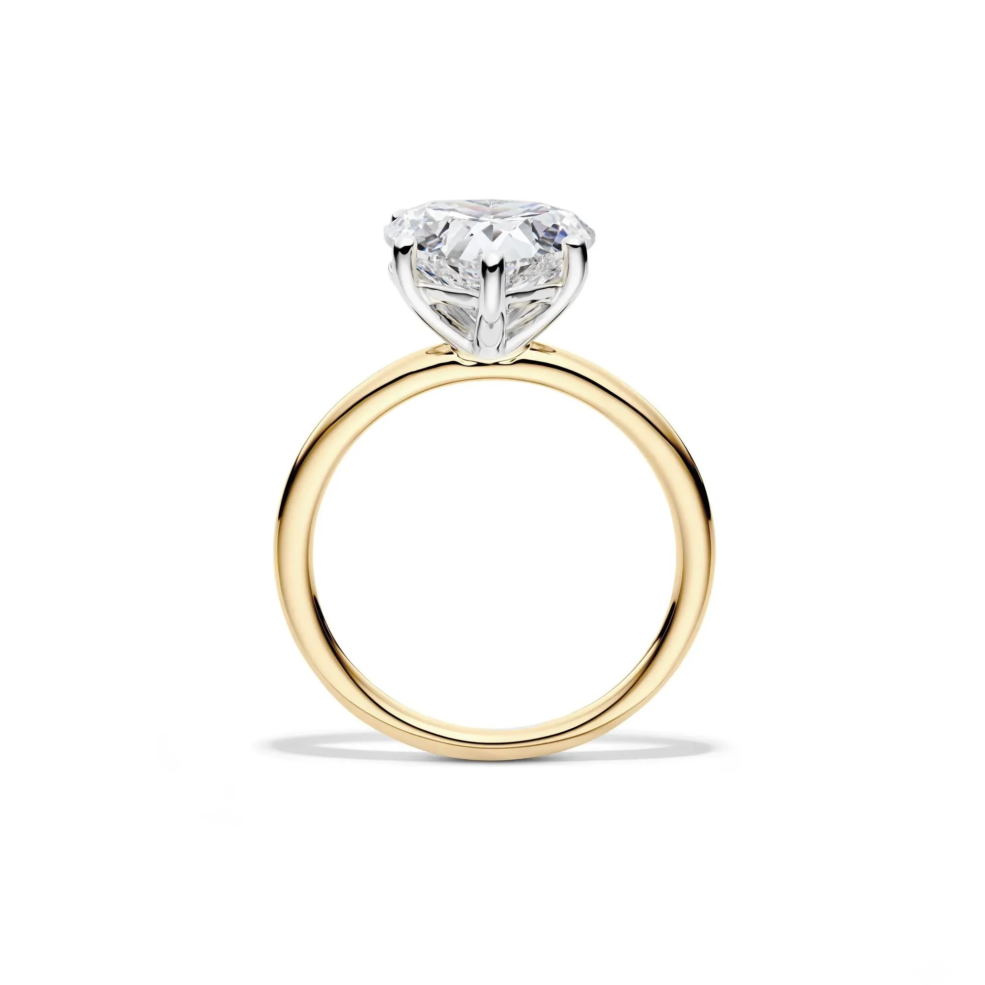 Lab Grown Diamond Heart-Shaped Solitaire Ring 14K Yellow & White Gold (3 CT.) Size 8 2mm - Image 2
