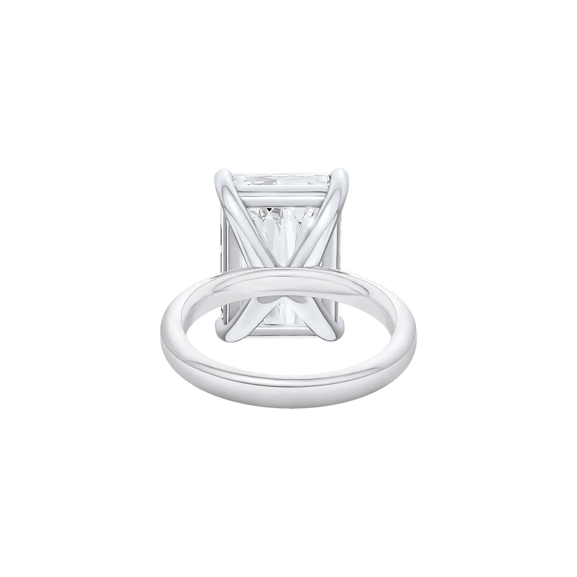 Lab Grown Diamond Radiant-Cut Solitaire Ring Platinum (10 CT.) White Size 4 2mm - Image 4