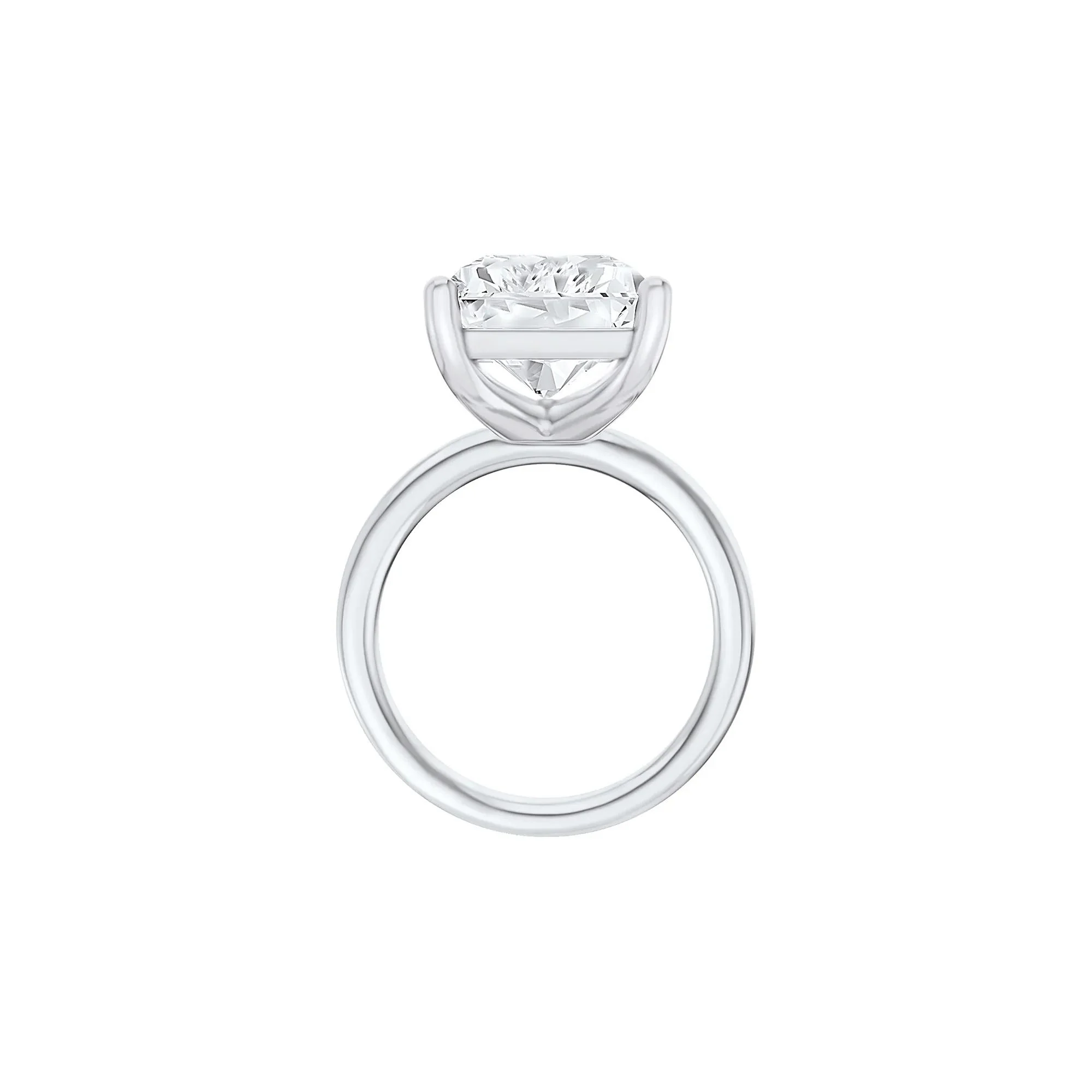 Lab Grown Diamond Radiant-Cut Solitaire Ring Platinum (10 CT.) White Size 9.5 2mm - Image 2