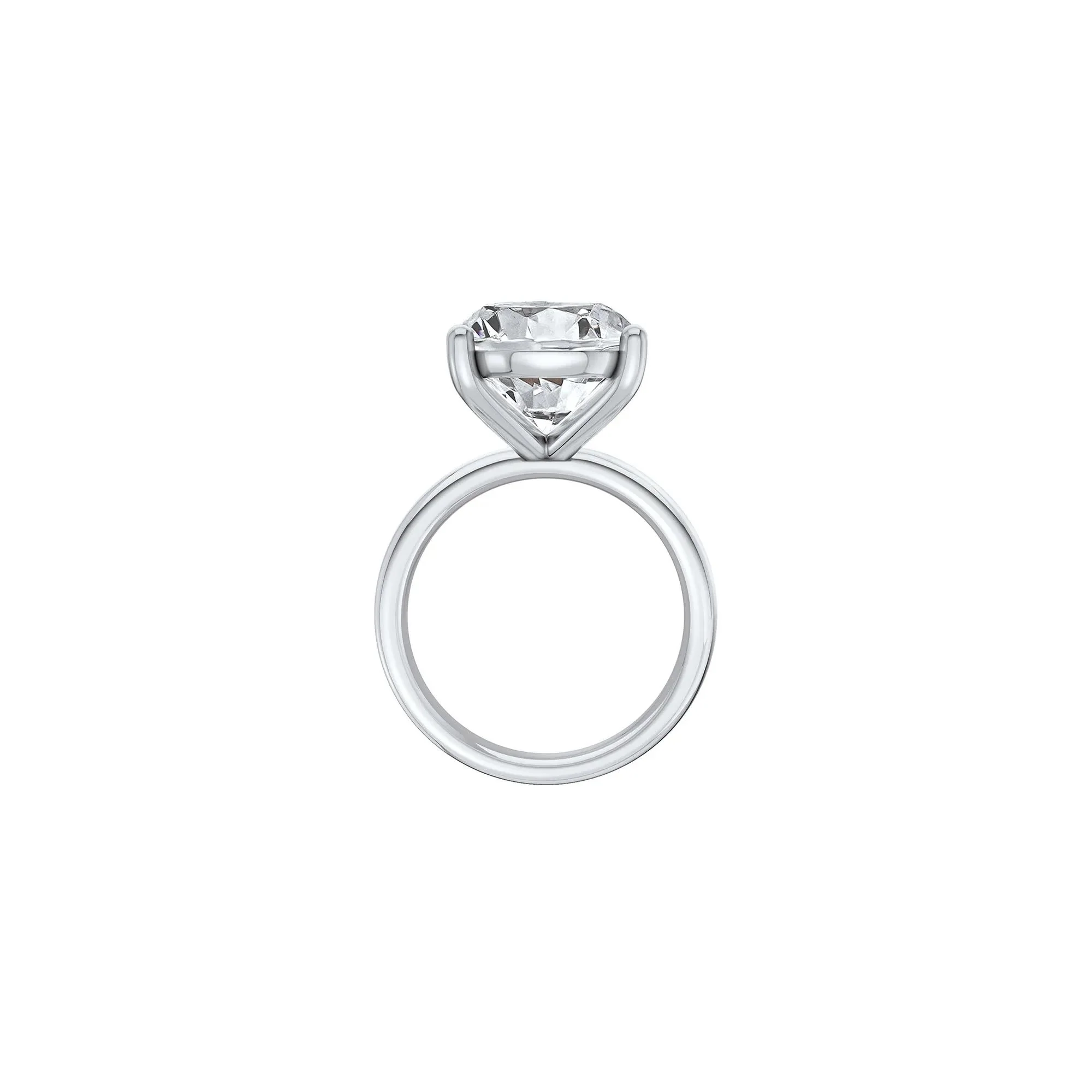Lab Grown Diamond Oval Solitaire Ring Platinum (7 CT.) White Size 7 2mm - Image 2