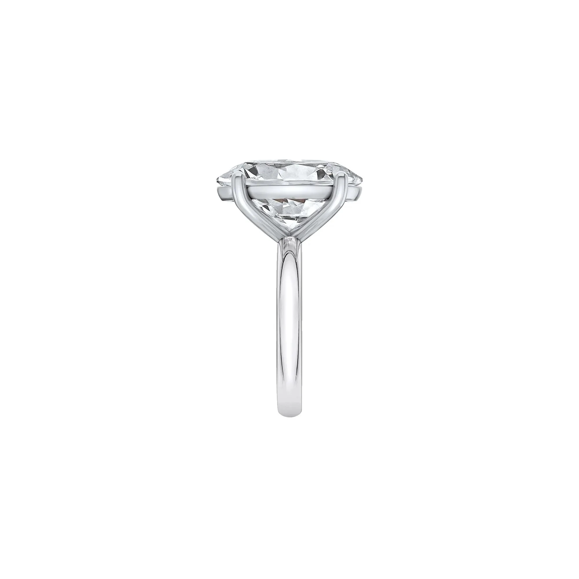 Lab Grown Diamond Oval Solitaire Ring Platinum (7 CT.) White Size 7.5 2mm - Image 3