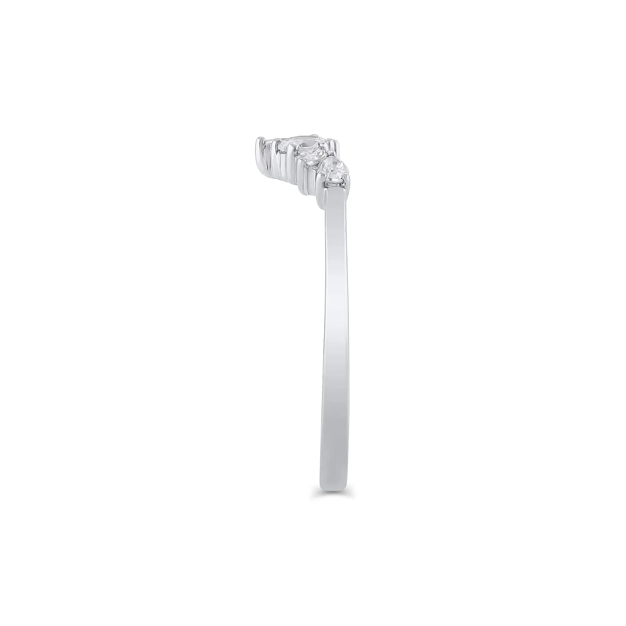 1/3 CT. Tw. Lab Grown Diamond Mixed-Shape Contour Band Ring 14K White Gold Size 7 6.5mm - Image 3