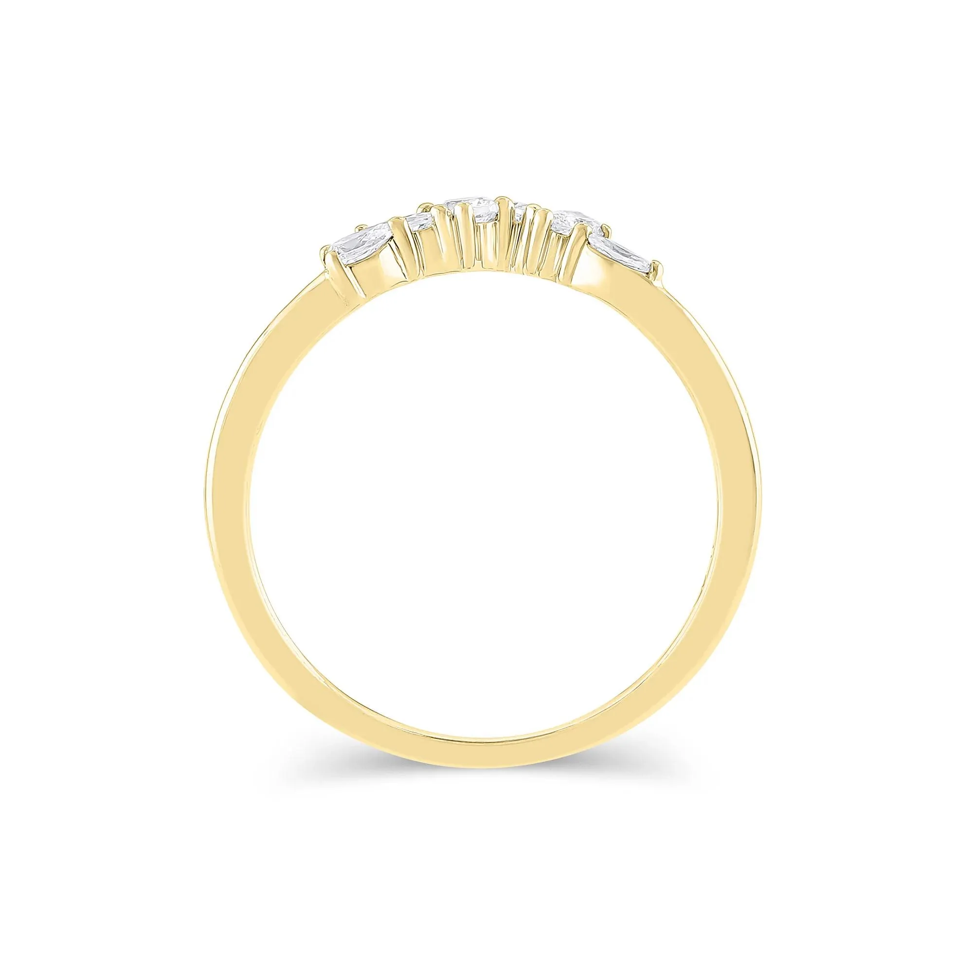 1/3 CT. Tw. Lab Grown Diamond Mixed-Shape Contour Band Ring 14K Yellow Gold Size 6.5mm - Image 2