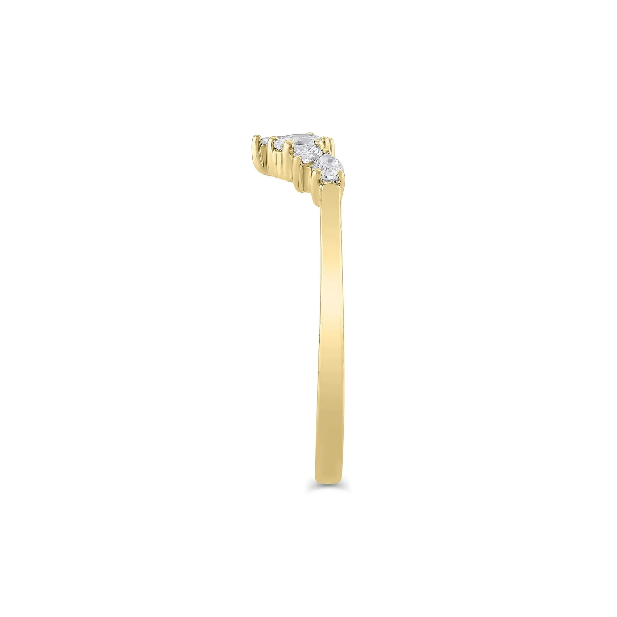 1/3 CT. Tw. Lab Grown Diamond Mixed-Shape Contour Band Ring 14K Yellow Gold Size 6.5mm - Image 3