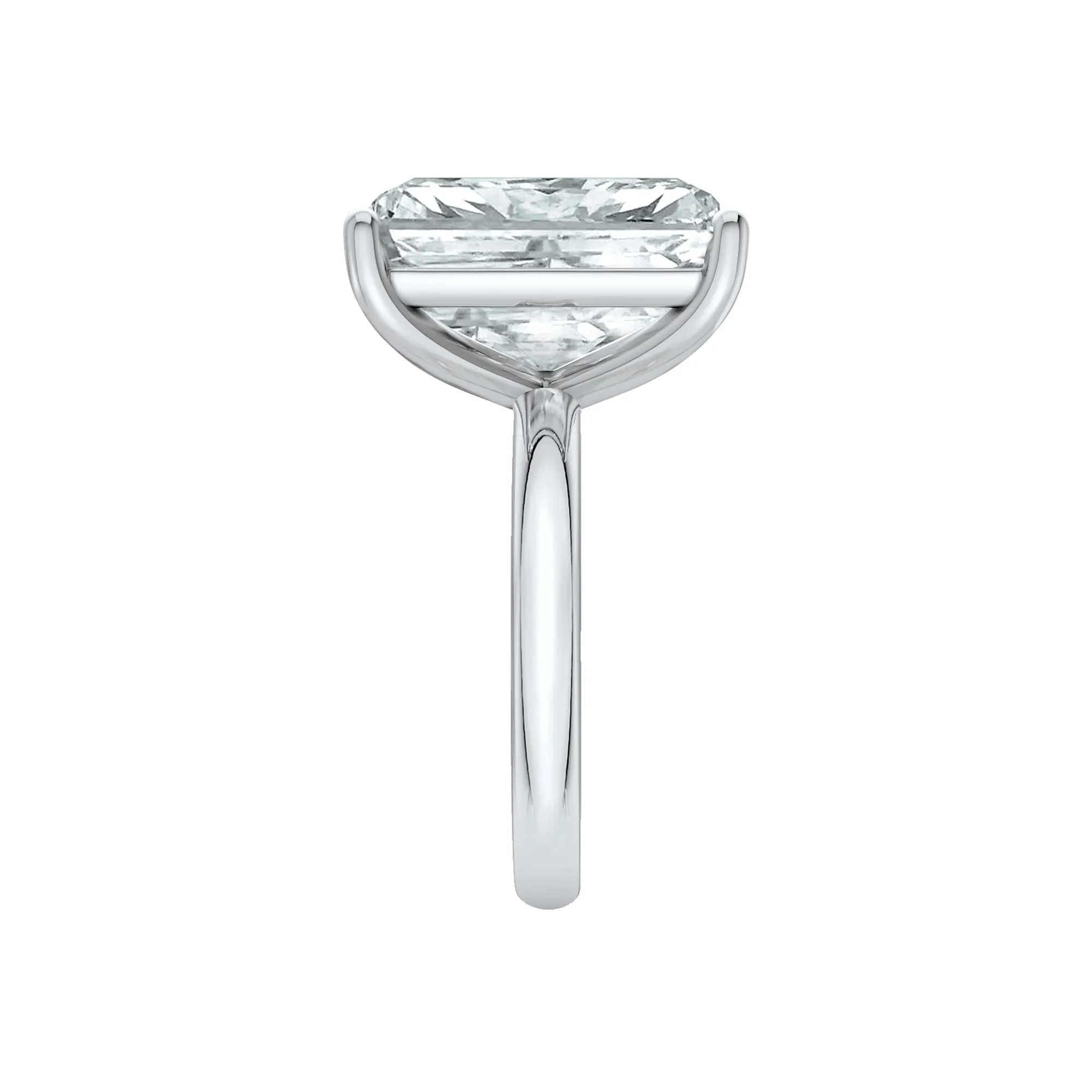 Lab Grown Diamond Radiant-Cut Solitaire Ring Platinum (8 CT.) White Size 10.5 2mm - Image 2