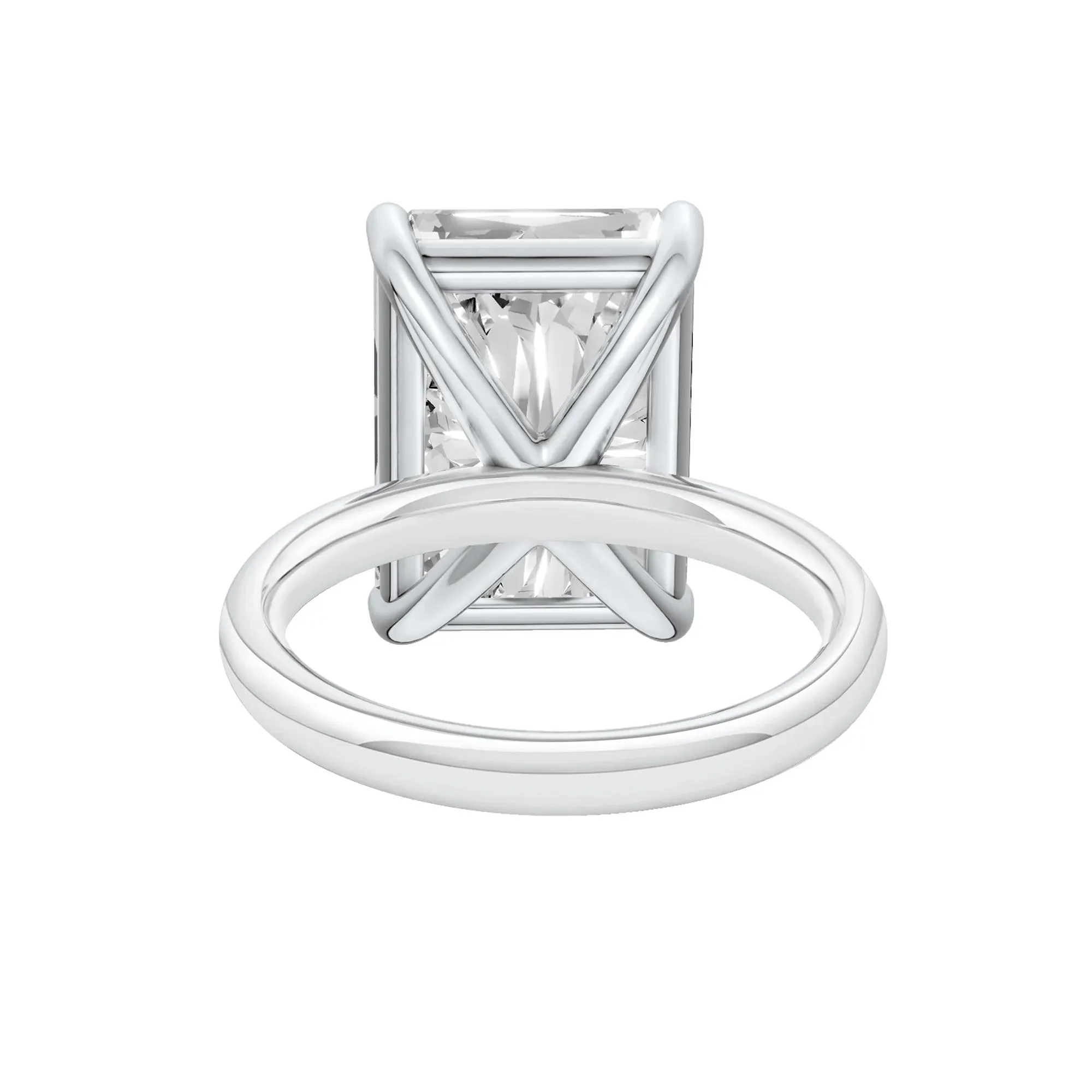 Lab Grown Diamond Radiant-Cut Solitaire Ring Platinum (8 CT.) White Size 4 2mm - Image 4