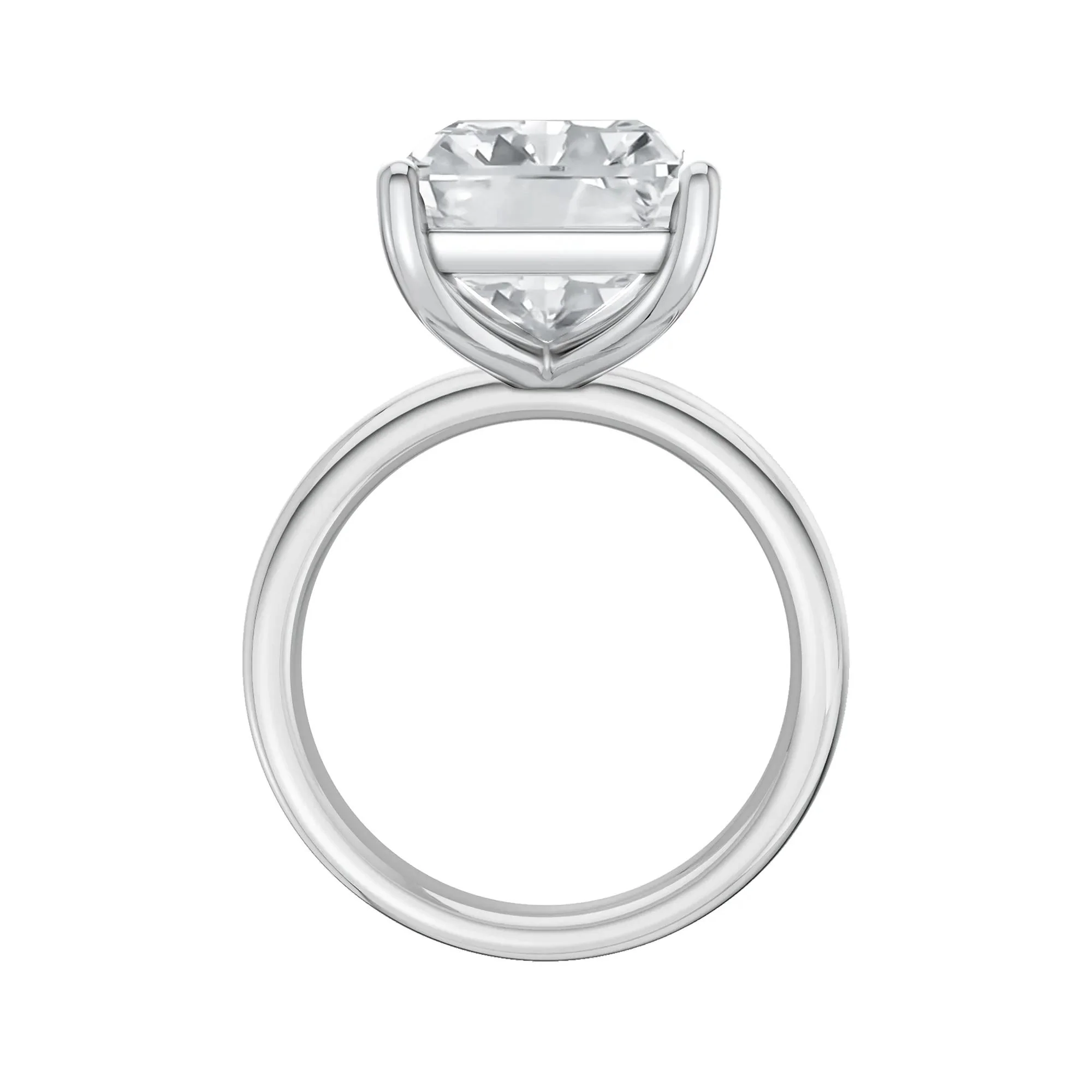 Lab Grown Diamond Radiant-Cut Solitaire Ring Platinum (8 CT.) White Size 9 2mm - Image 3