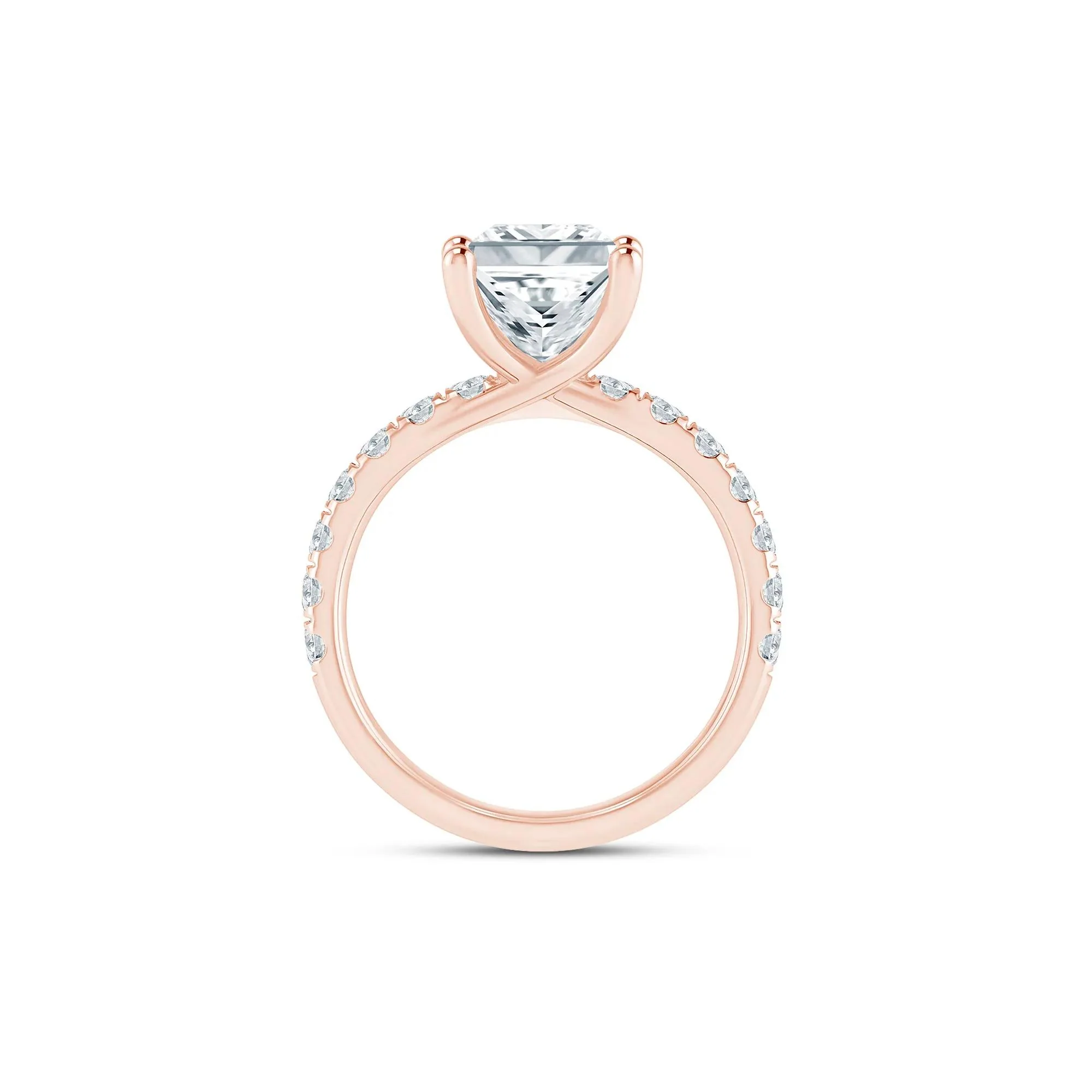4 1/2 CT. Tw. Lab Grown Diamond Radiant-Cut Engagement Ring 14K Rose Gold Size 7.5 2mm - Image 2