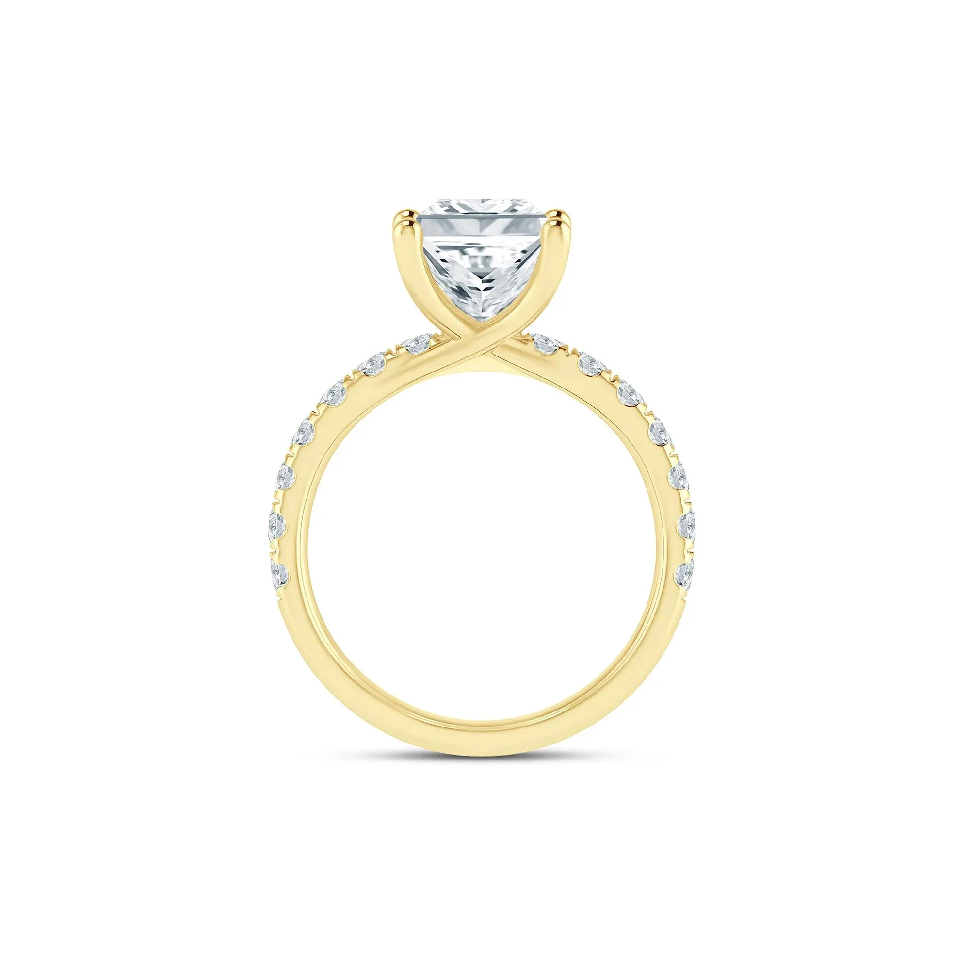 4 1/2 CT. Tw. Lab Grown Diamond Radiant-Cut Engagement Ring 14K Yellow Gold Size 6.5 2mm - Image 2