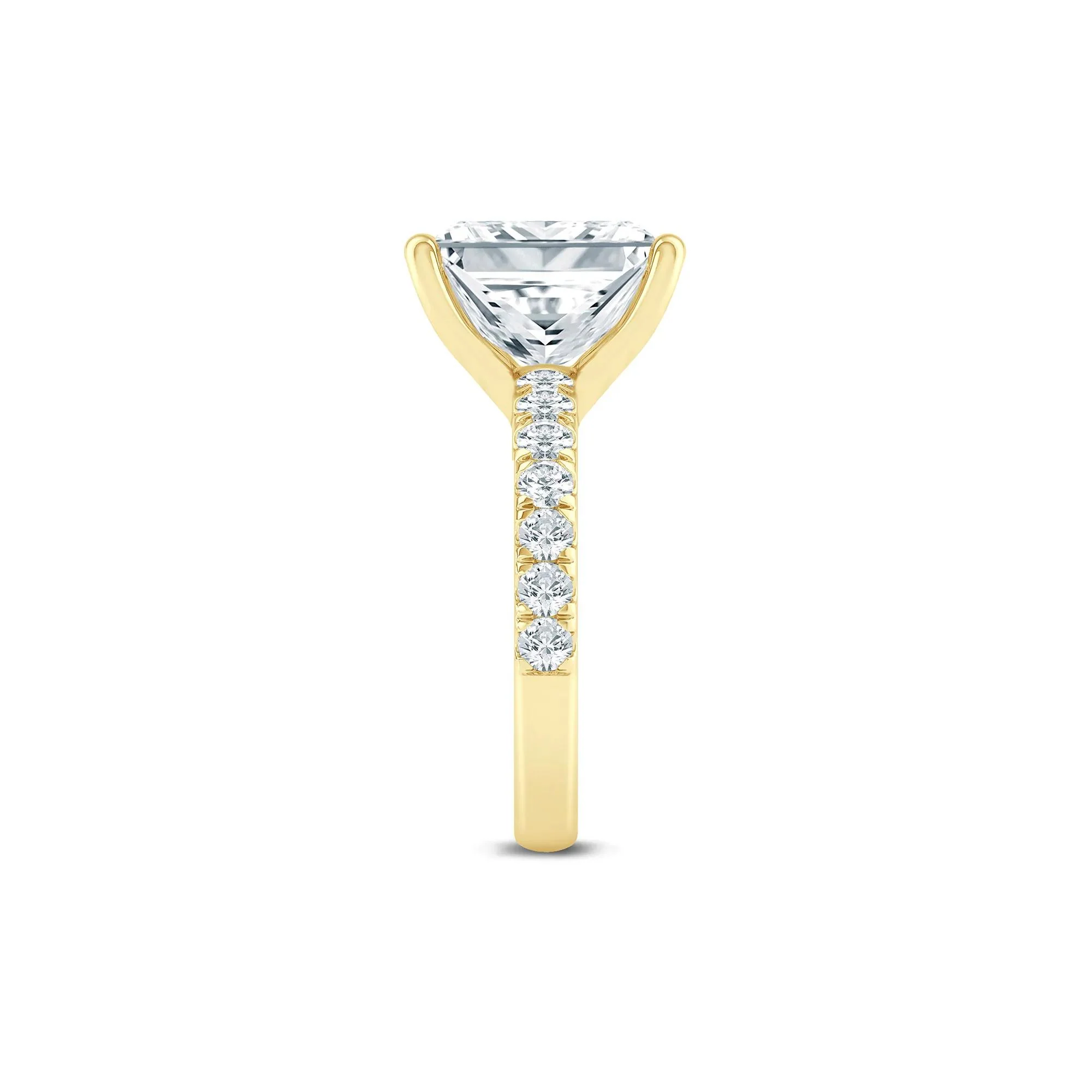 4 1/2 CT. Tw. Lab Grown Diamond Radiant-Cut Engagement Ring 14K Yellow Gold Size 7 2mm - Image 3