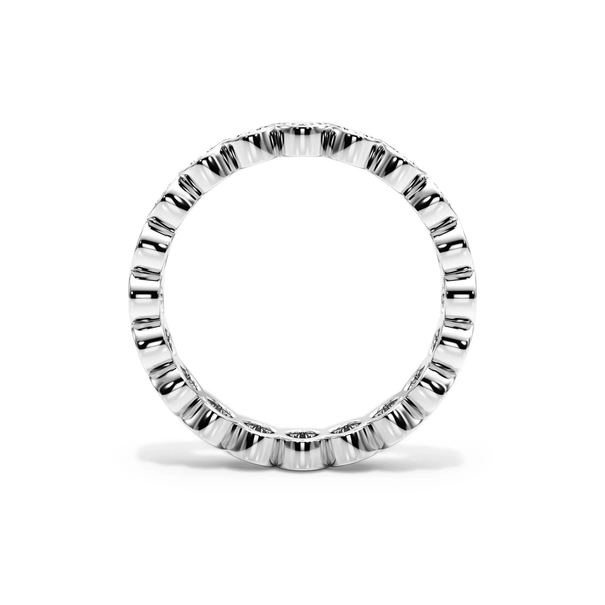 2 CT. Tw. Lab Grown Diamond Oval Bezel Eternity Band Ring Platinum White Size 7 3mm - Image 2
