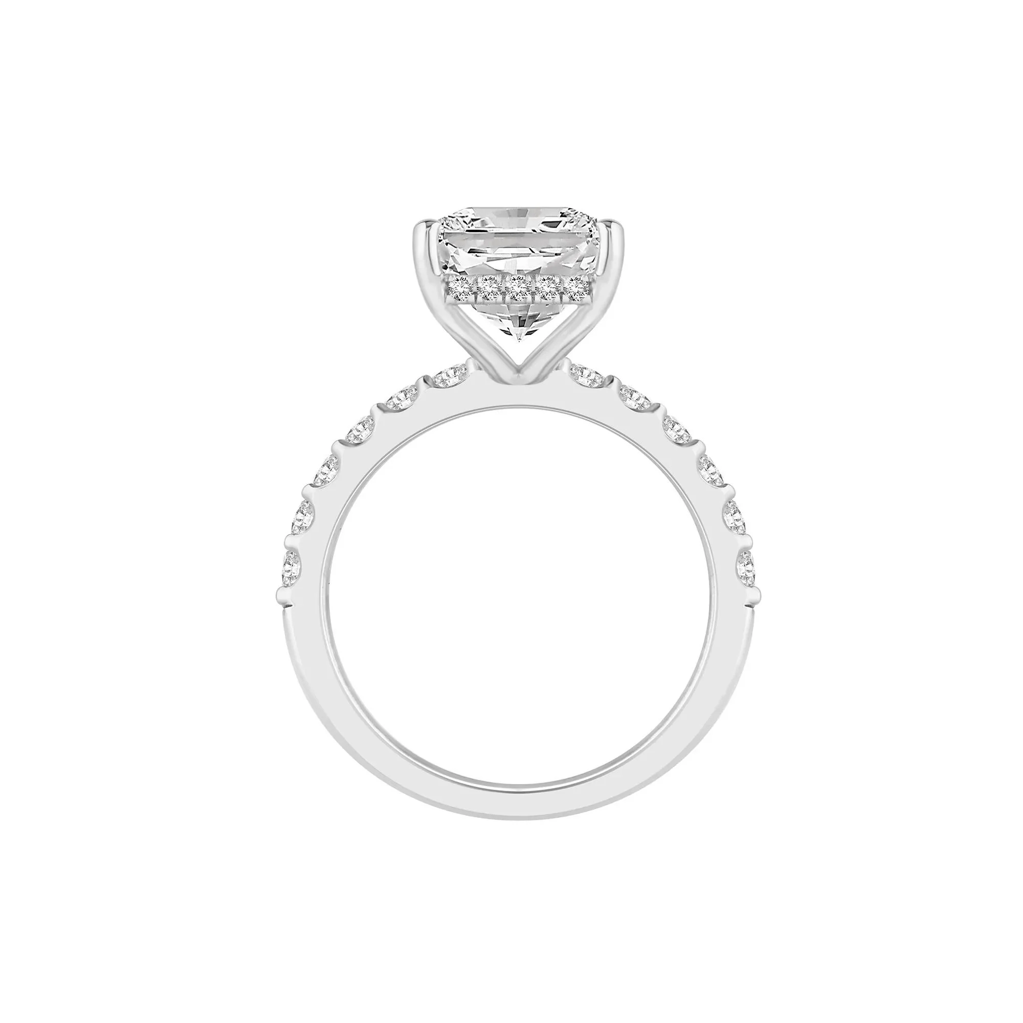 7 3/4 CT. Tw. Lab Grown Diamond Radiant Brilliant-Cut Engagement Ring 14K White Gold Size 6.5 - Image 2