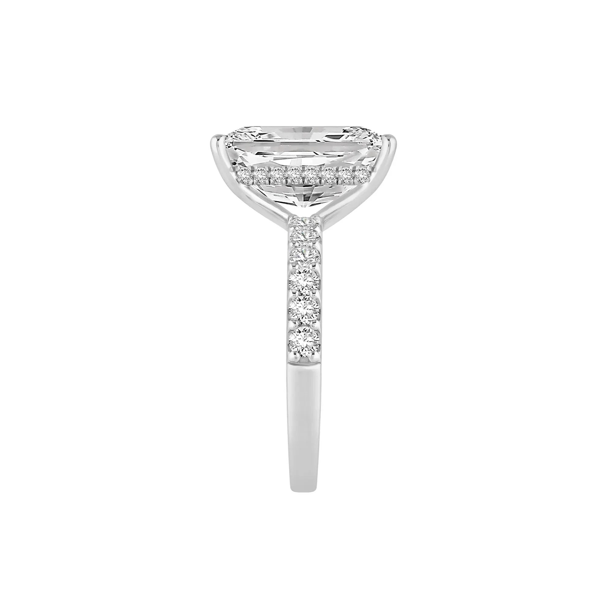 7 3/4 CT. Tw. Lab Grown Diamond Radiant Brilliant-Cut Engagement Ring 14K White Gold Size 7.5 - Image 3