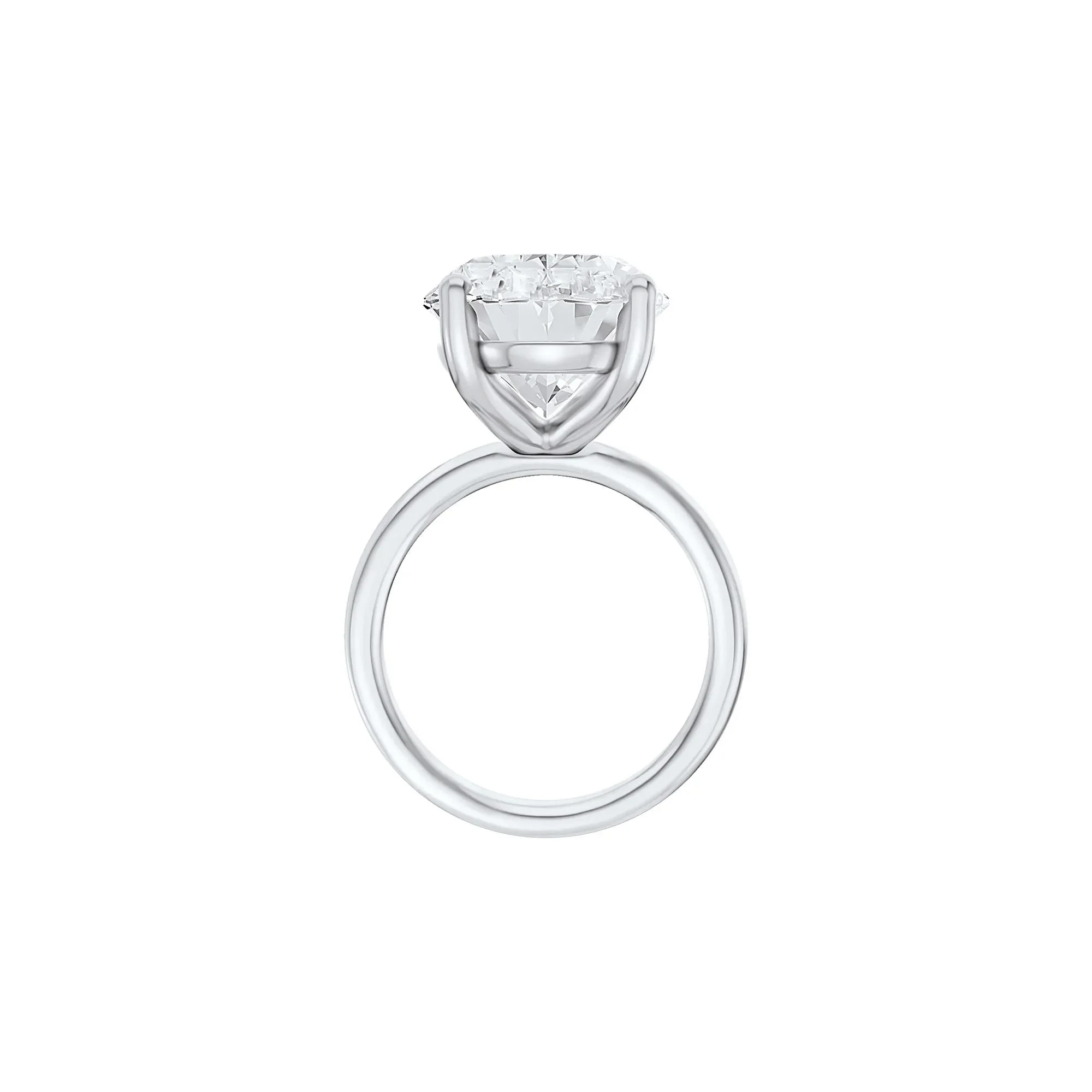 Lab Grown Diamond Oval Solitaire Ring Platinum (8 CT.) White Size 4 2mm - Image 2