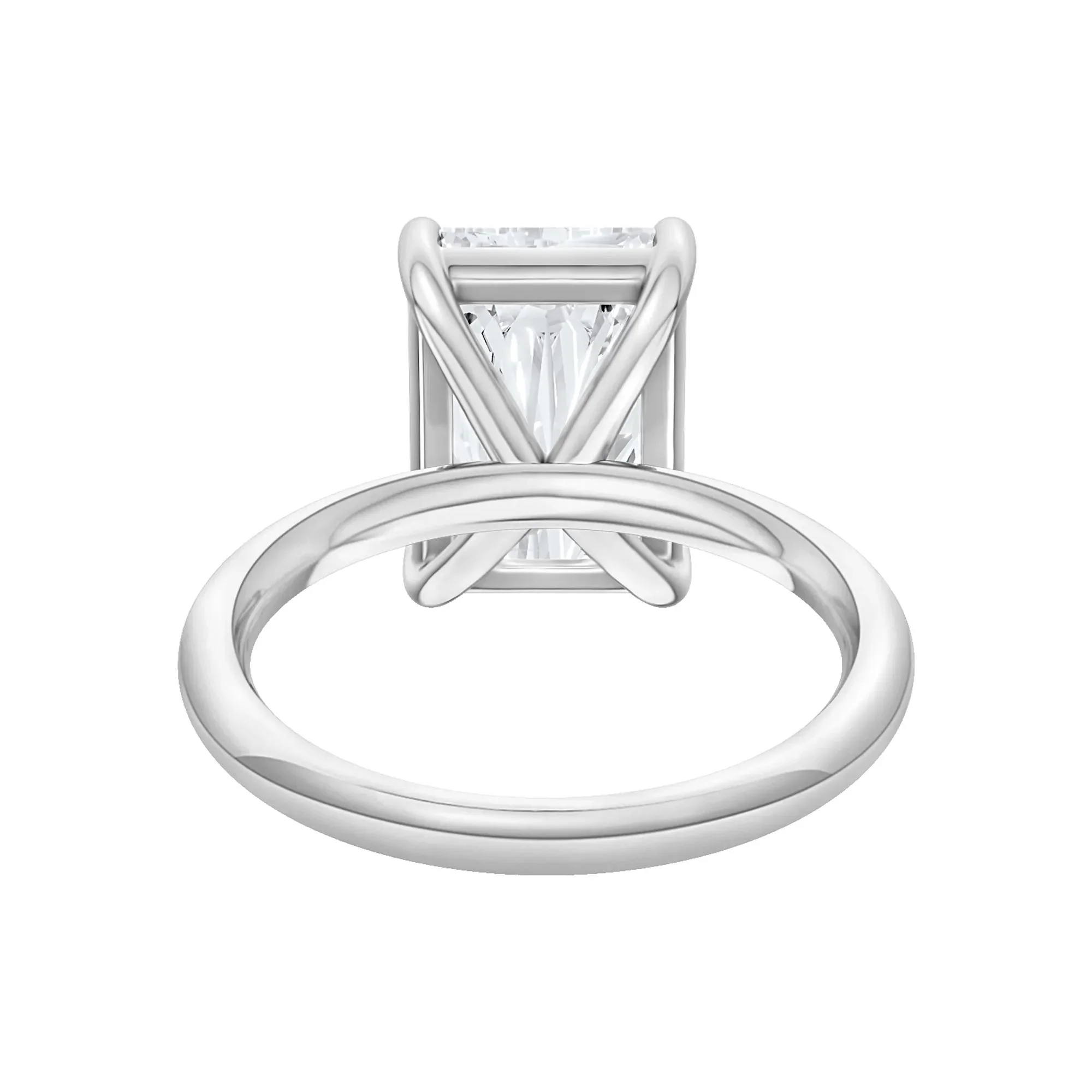 Lab Grown Diamond Radiant-Cut Solitaire Ring 14K White Gold (5 CT.) Size 5 2mm - Image 4