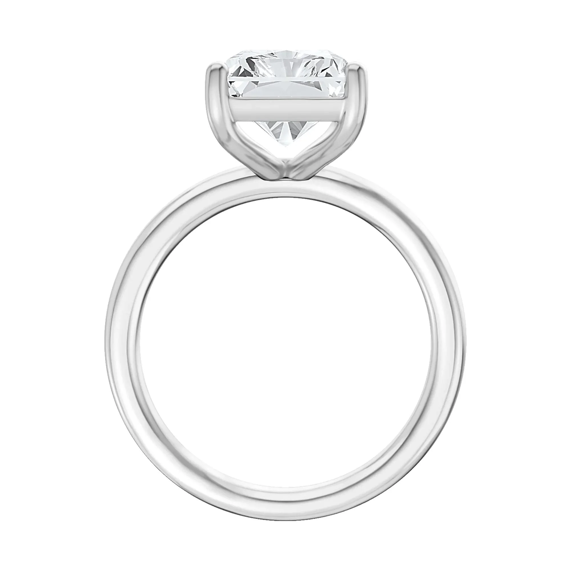 Lab Grown Diamond Radiant-Cut Solitaire Ring 14K White Gold (5 CT.) Size 5.5 2mm - Image 2